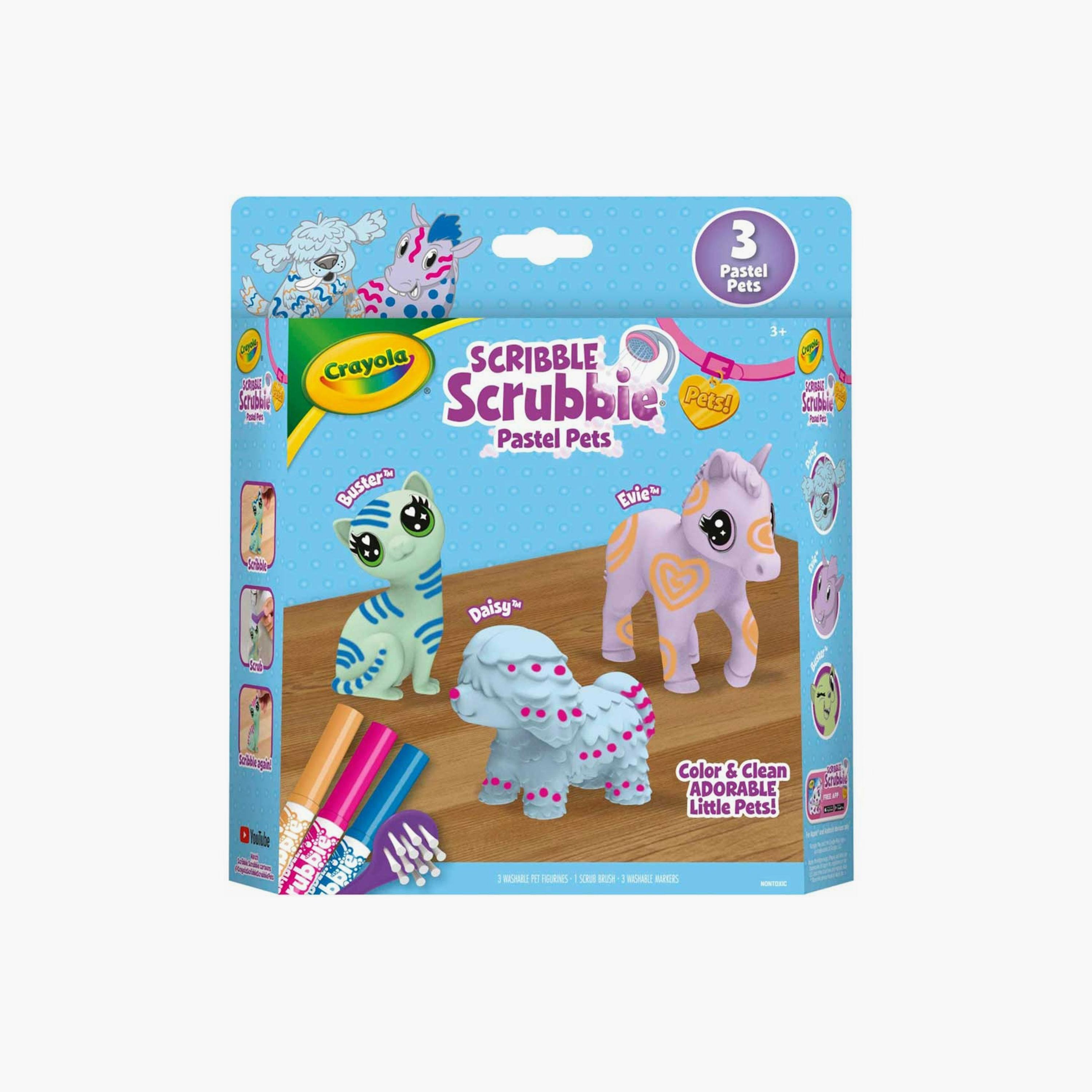 حيوانات أليفة سكريبل سكرابي بألوان الباستيل من كرايولا - 3 قطع-school-stationery-sets-image-1