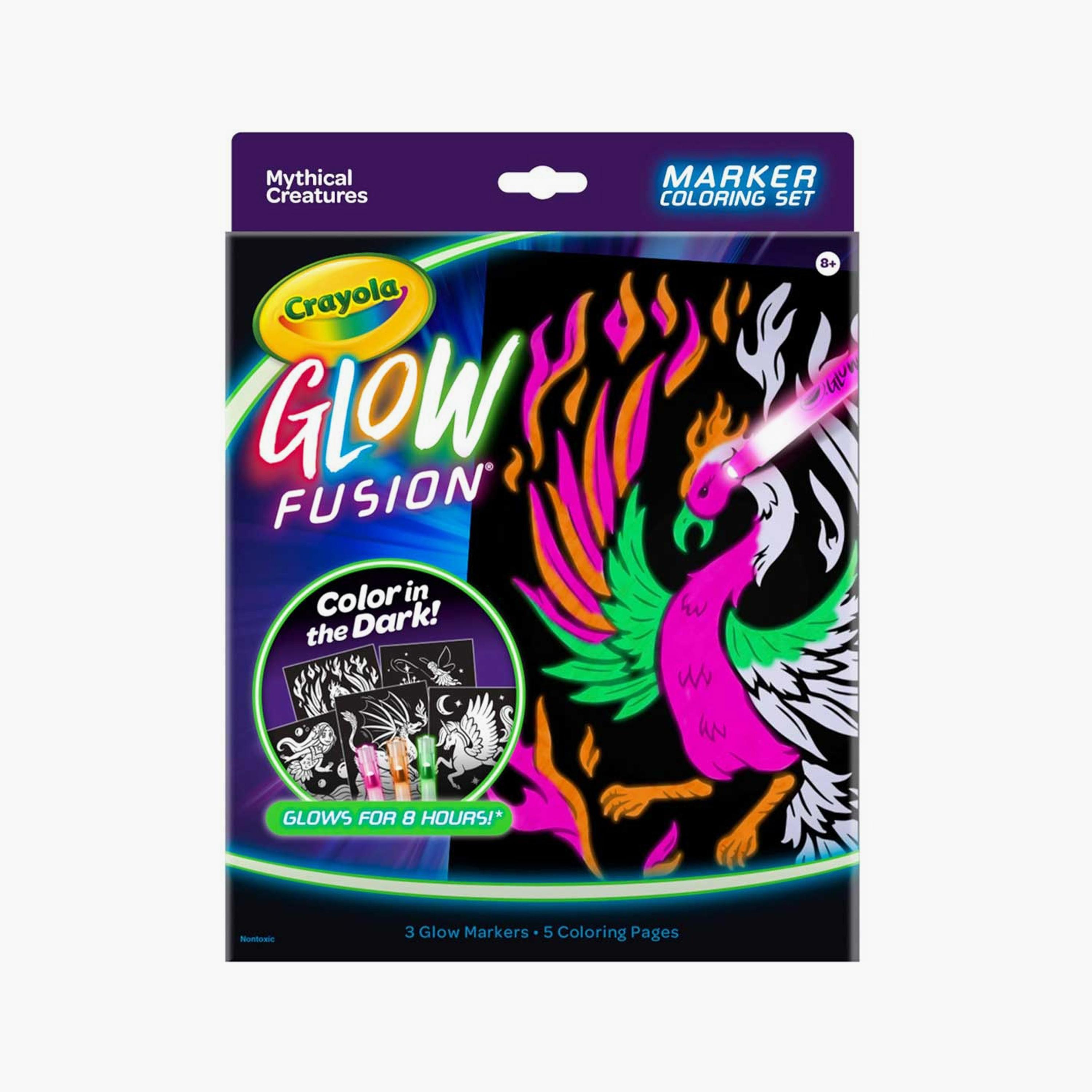 Crayola Glow Fusion Glow in The Dark Colouring Set with Markers-school-stationery-sets-image-1