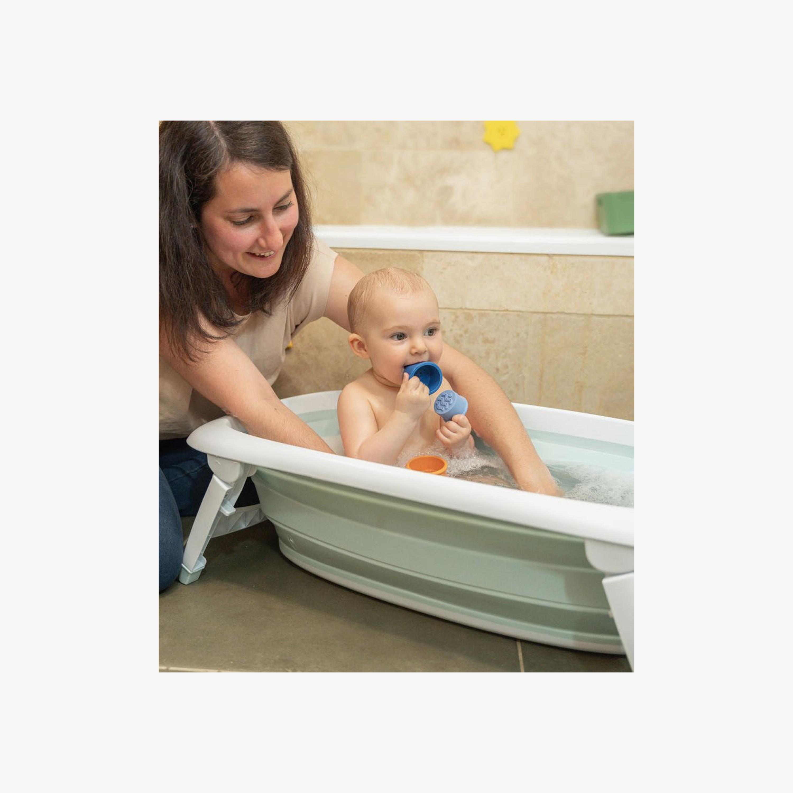 أكواب استحمام سيليكون قابلة للتكديس متعددة الألوان من بادابوليه - 7 قطع-toys-babyandtoddlertoys-bathtoys-image-5