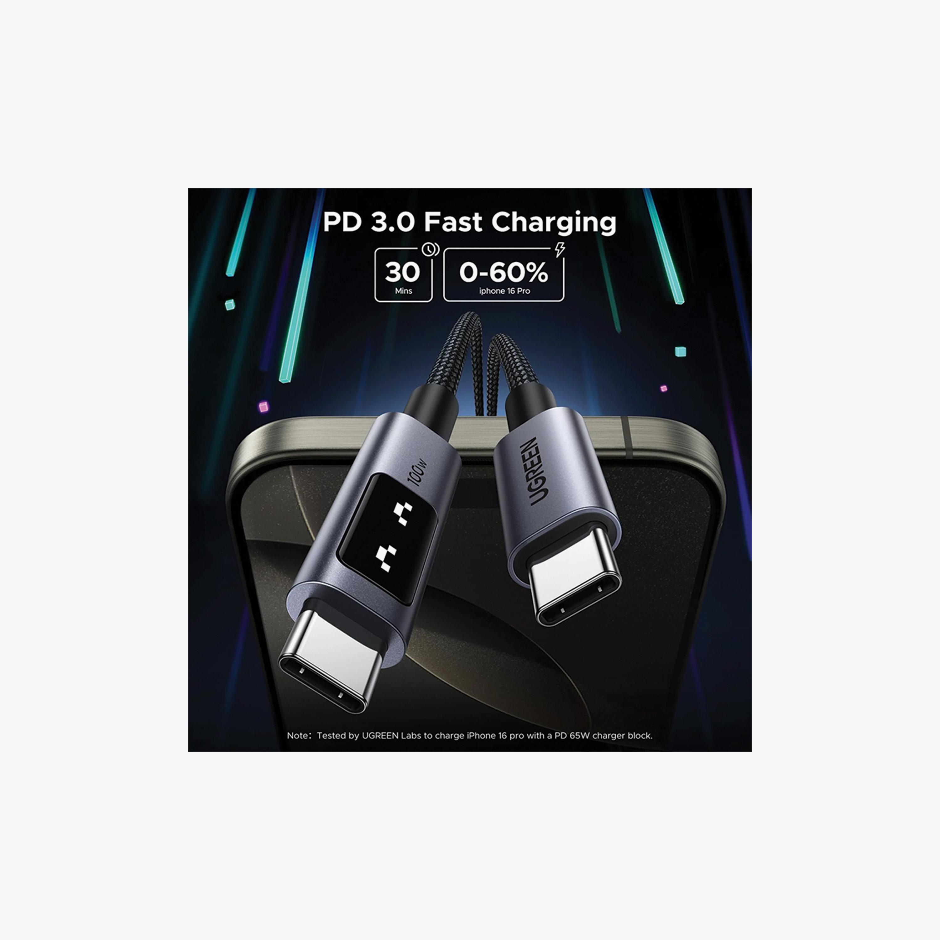 Ugreen USB-C to USB-C 1M 100W Charging Uno Cable-electronics-accessories-mobileaccesories-image-4