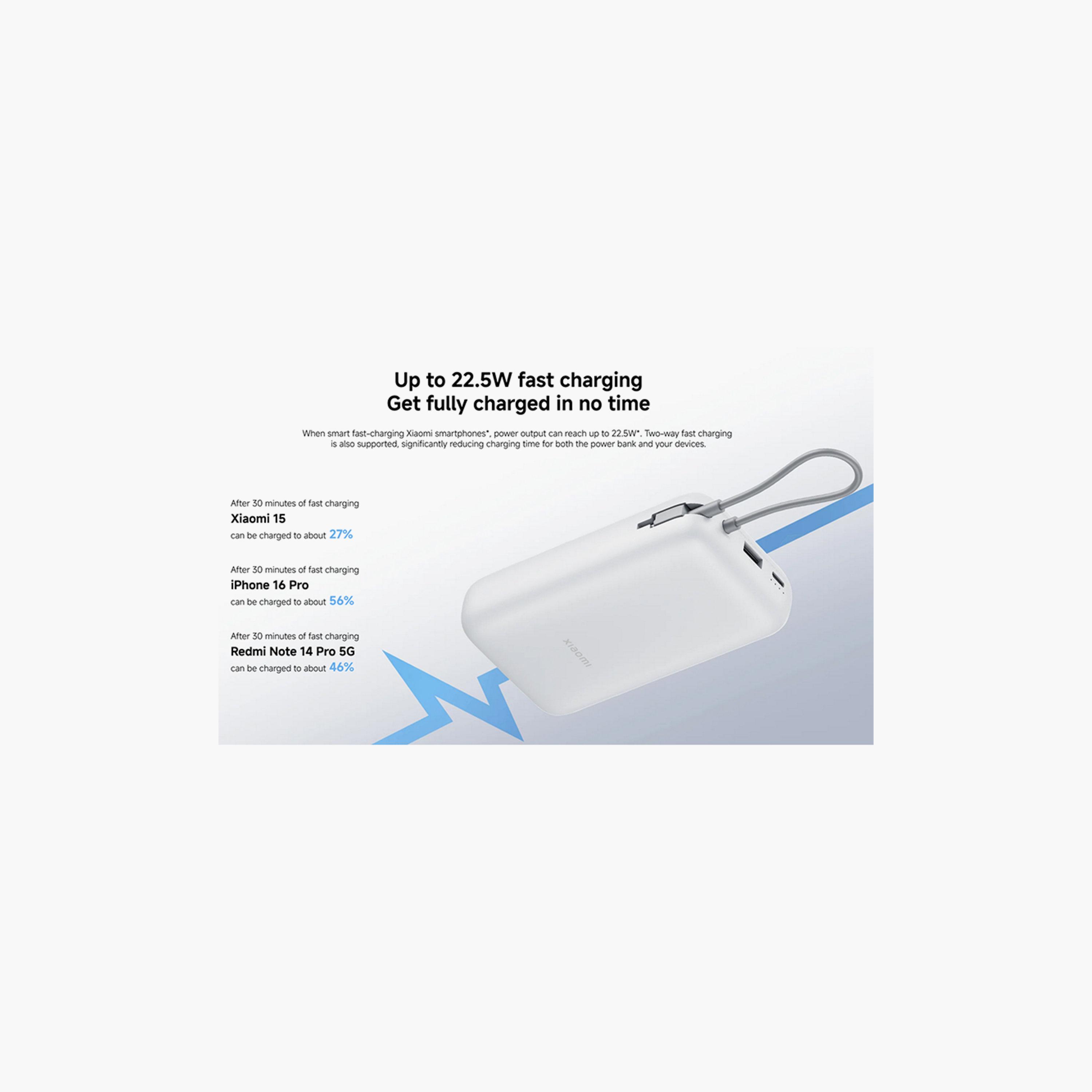 Xiaomi USB-C and USB Ports 20000mAh 22.5W Integrated Cable Power Bank-electronics-accessories-mobileaccesories-image-3
