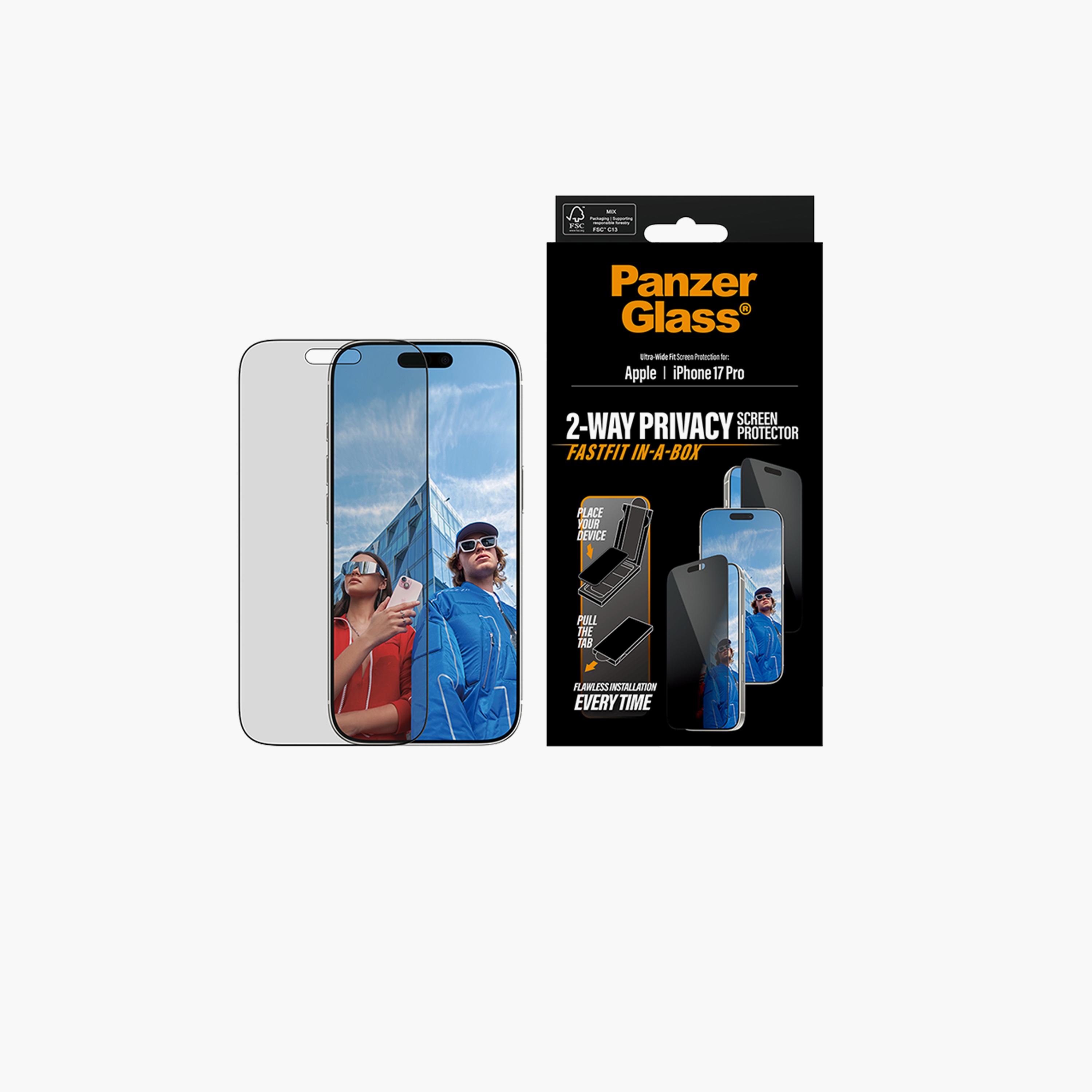 بانزر جلاس - واقي شاشة الخصوصية بإطار أسود عريض للغاية لهاتف آيفون 17 برو-electronics-accessories-mobileaccesories-image-3