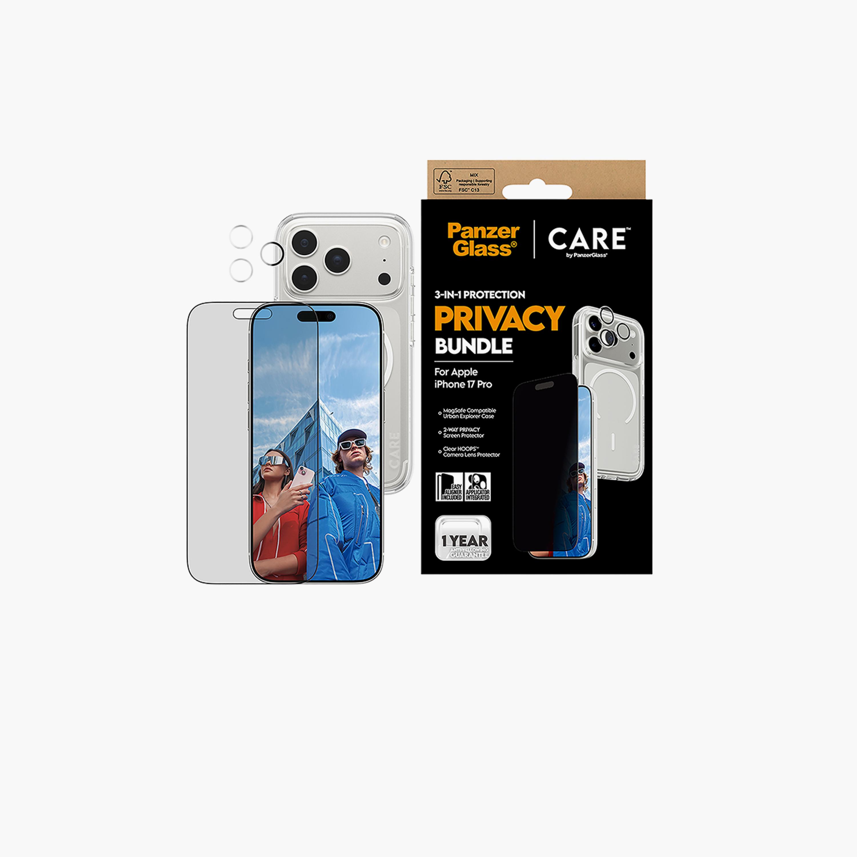 PanzerGlass iPhone 17 Pro 3-in-1 Flagship CARE Protection Package Privacy-electronics-accessories-mobileaccesories-image-3
