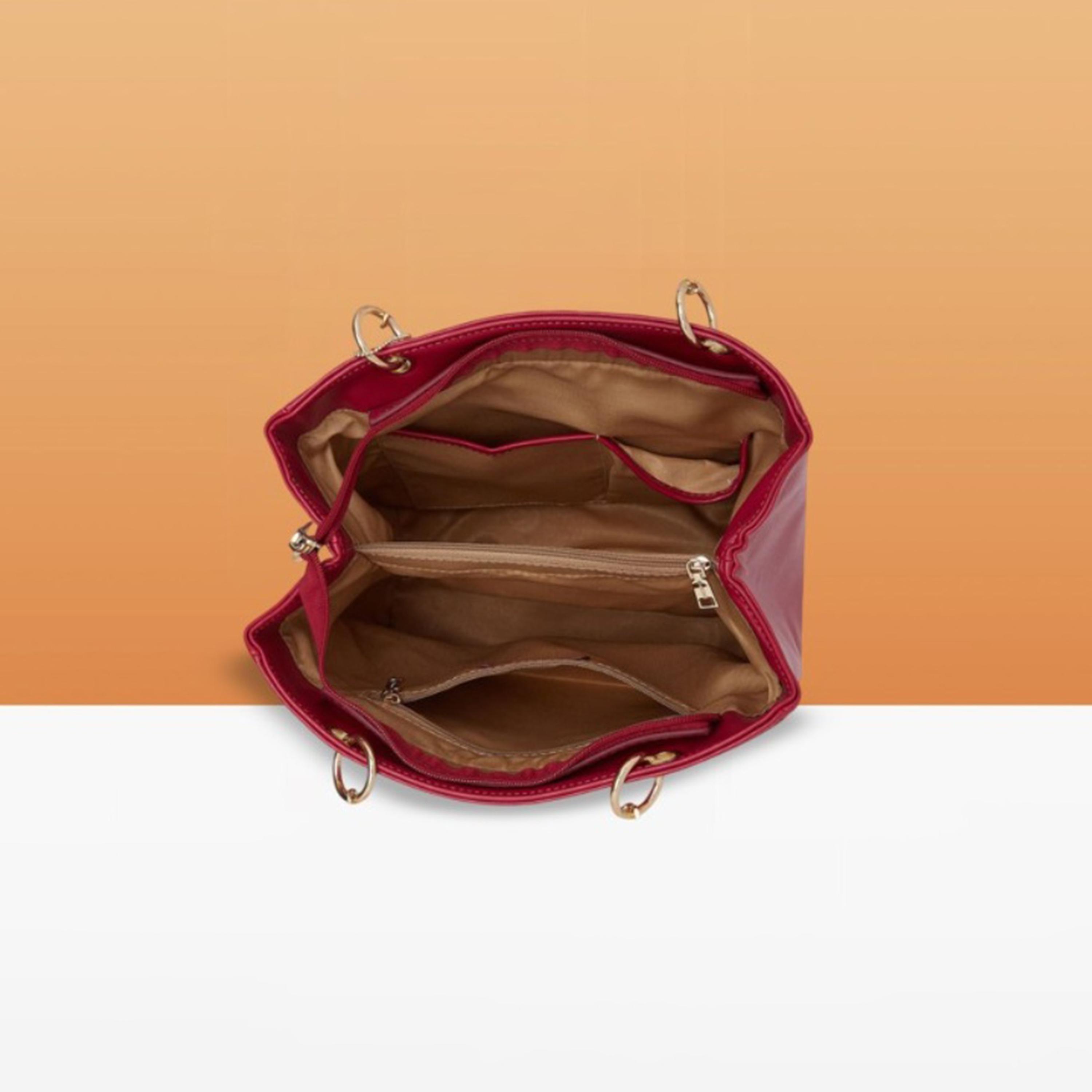Caprese Abena Plain Double Handle Tote Bag with Zipper | 30 x 25 x 12 CM-women-bagsandwallets-handbags-image-3