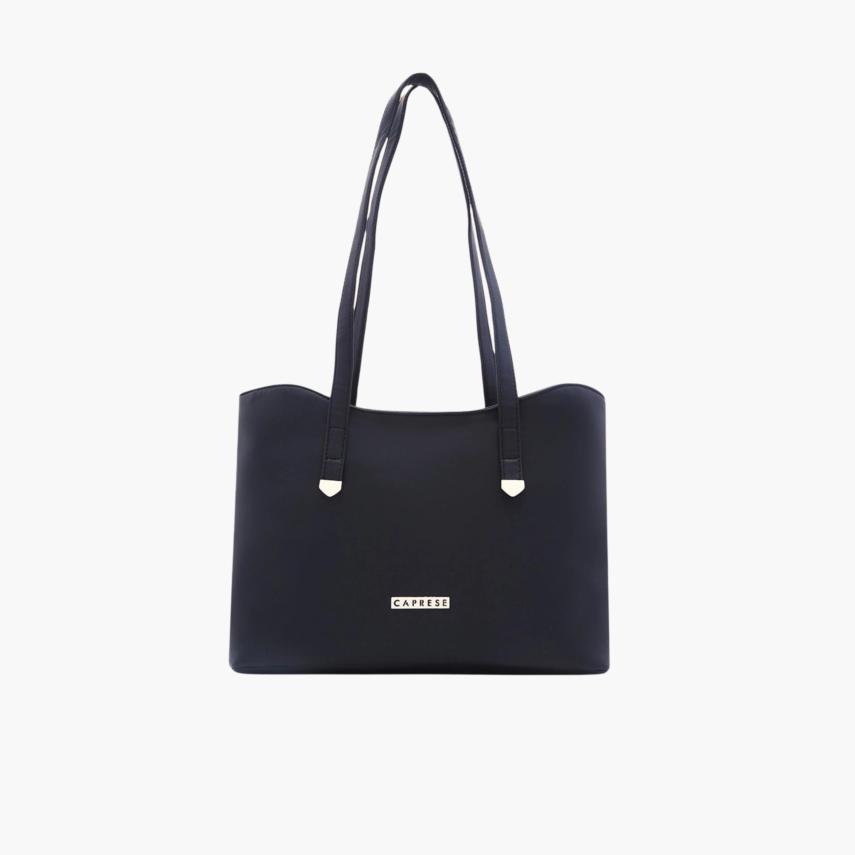 Caprese Afra Plain Double Handle Tote Bag with Zipper | 30 x 25 x 12 CM-women-bagsandwallets-handbags-image-1