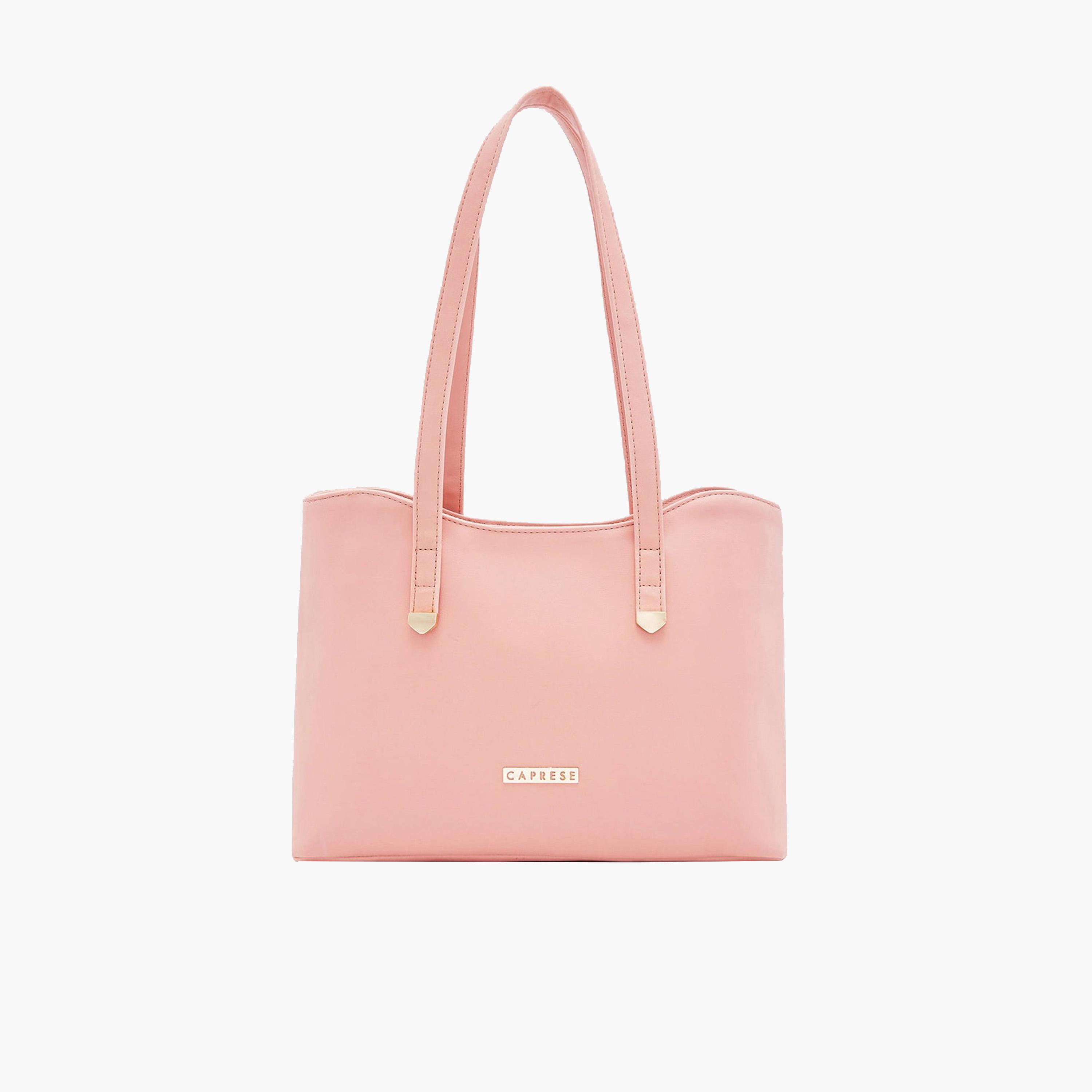 Caprese Afra Plain Double Handle Tote Bag with Zipper | 30 x 25 x 12 CM-women-bagsandwallets-handbags-image-1