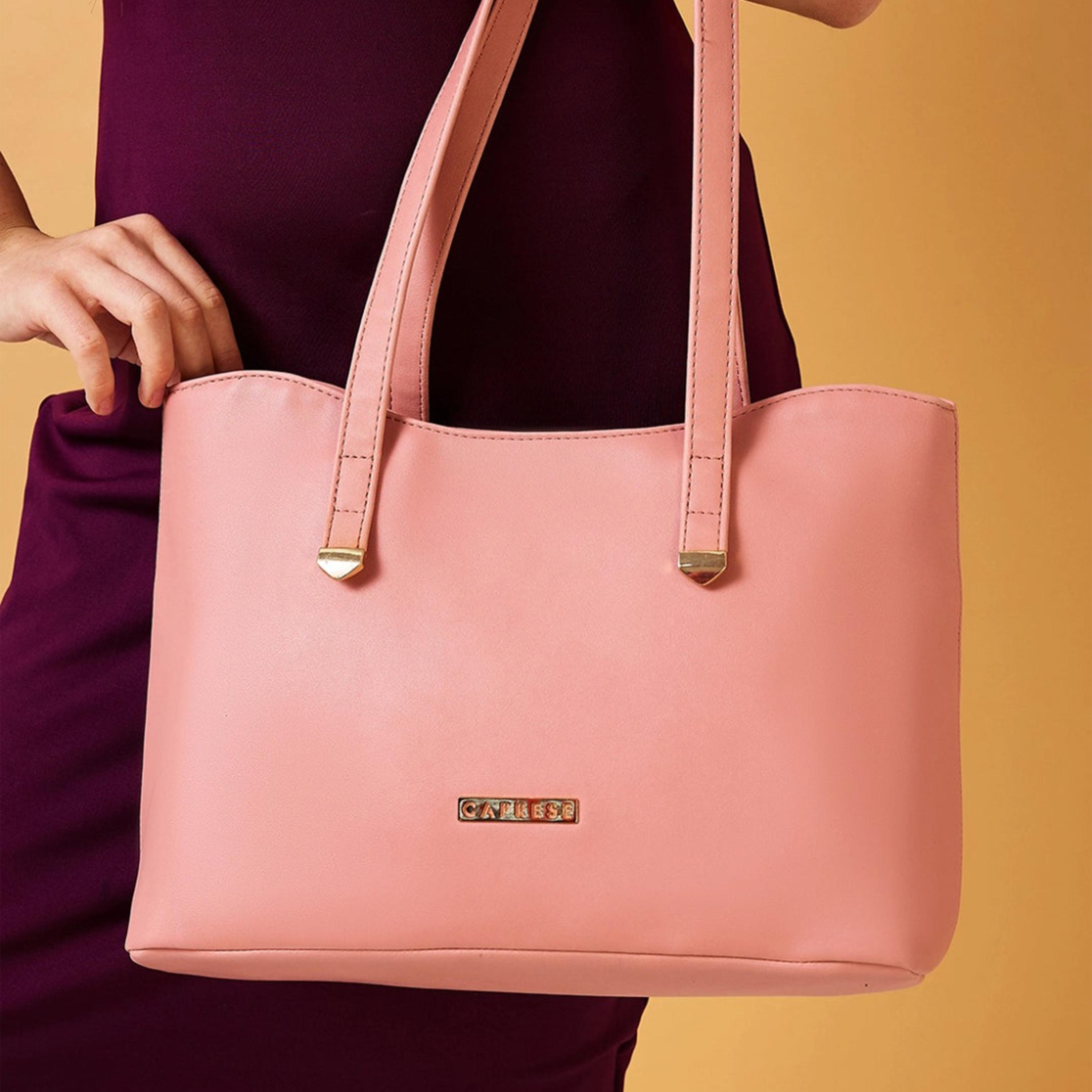 Caprese Afra Plain Double Handle Tote Bag with Zipper | 30 x 25 x 12 CM-women-bagsandwallets-handbags-image-2