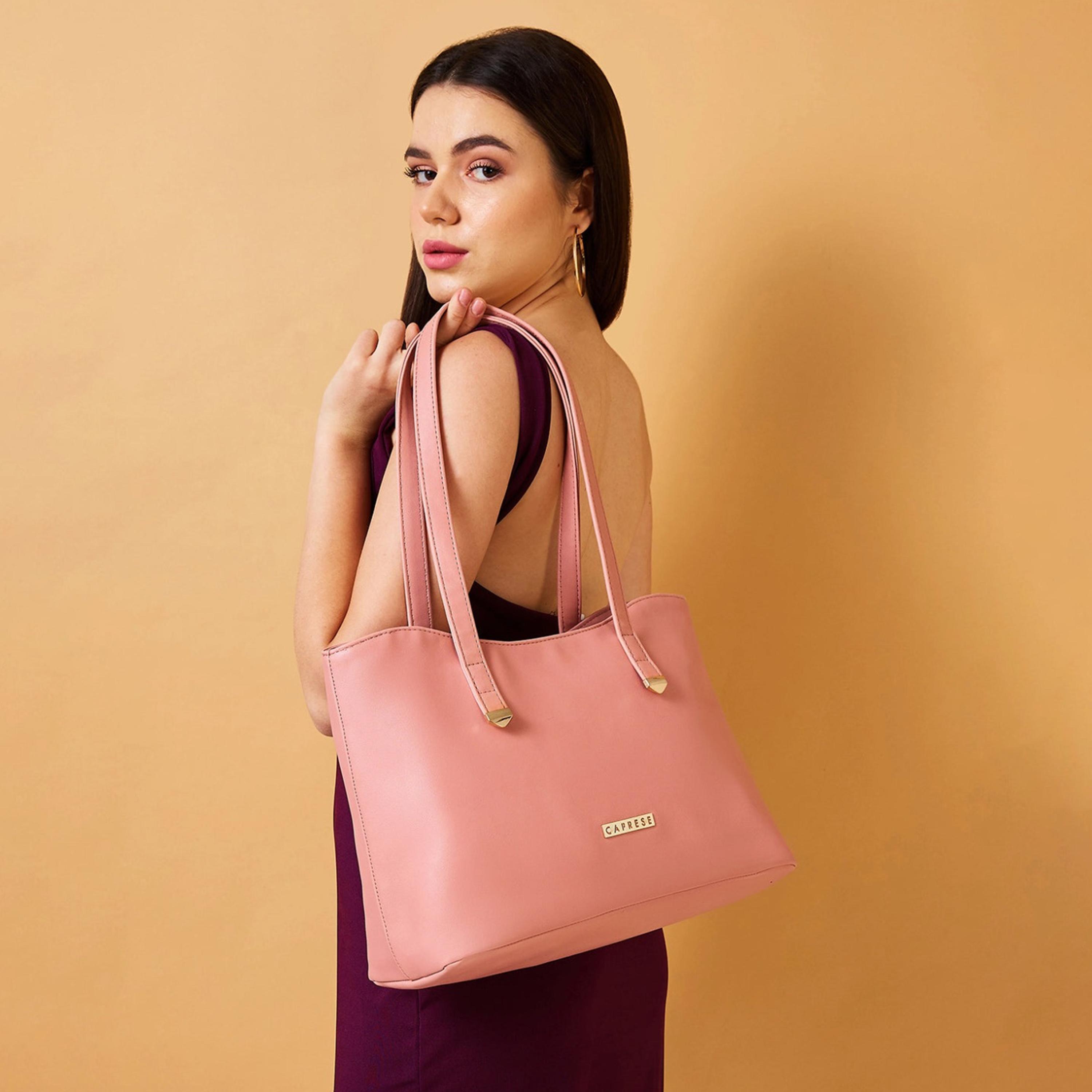 Caprese Afra Plain Double Handle Tote Bag with Zipper | 30 x 25 x 12 CM-women-bagsandwallets-handbags-image-3