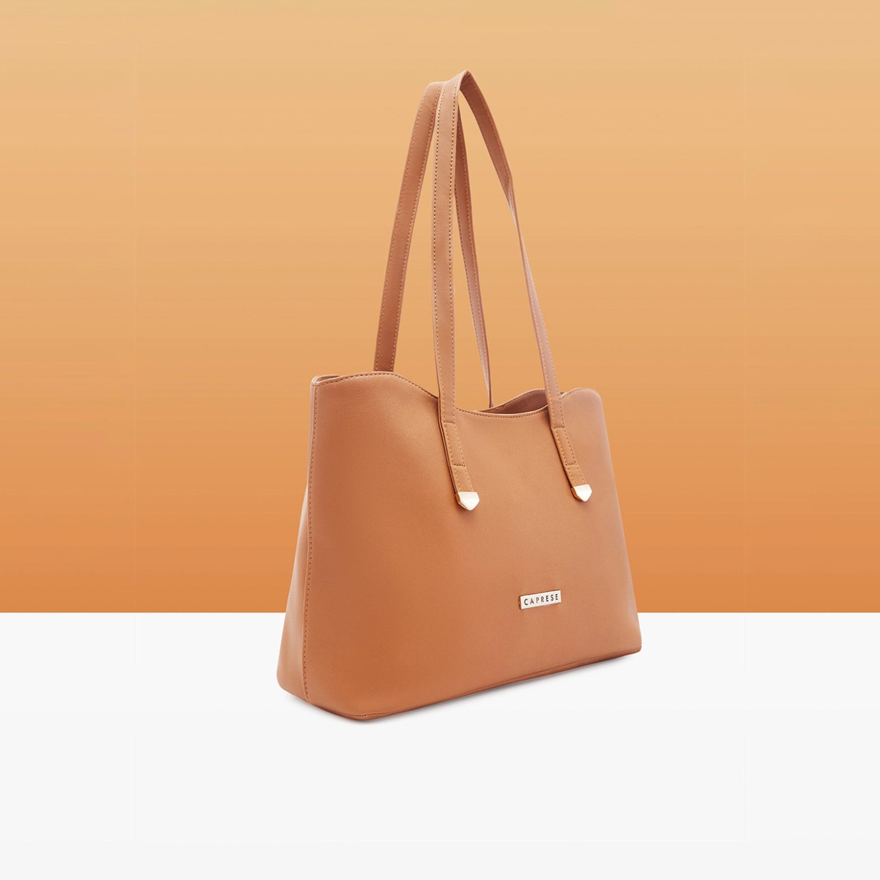 Caprese Afra Plain Double Handle Tote Bag with Zipper | 30 x 25 x 12 CM-women-bagsandwallets-handbags-image-2