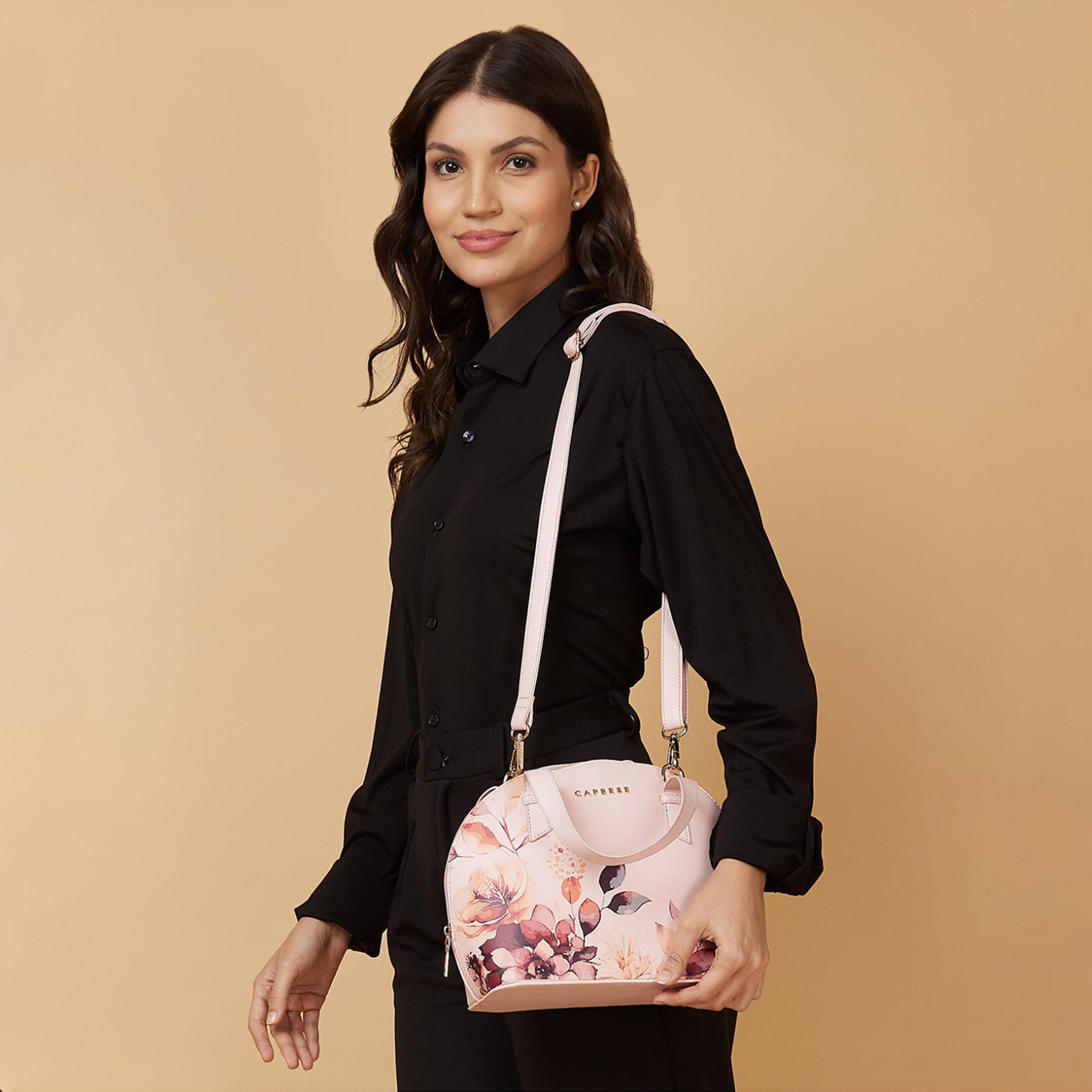 Caprese Alaya Printed Double Handle Satchel Bag with Zipper and Detachable Strap | 28 x 22 x 11 CM-women-bagsandwallets-handbags-image-3
