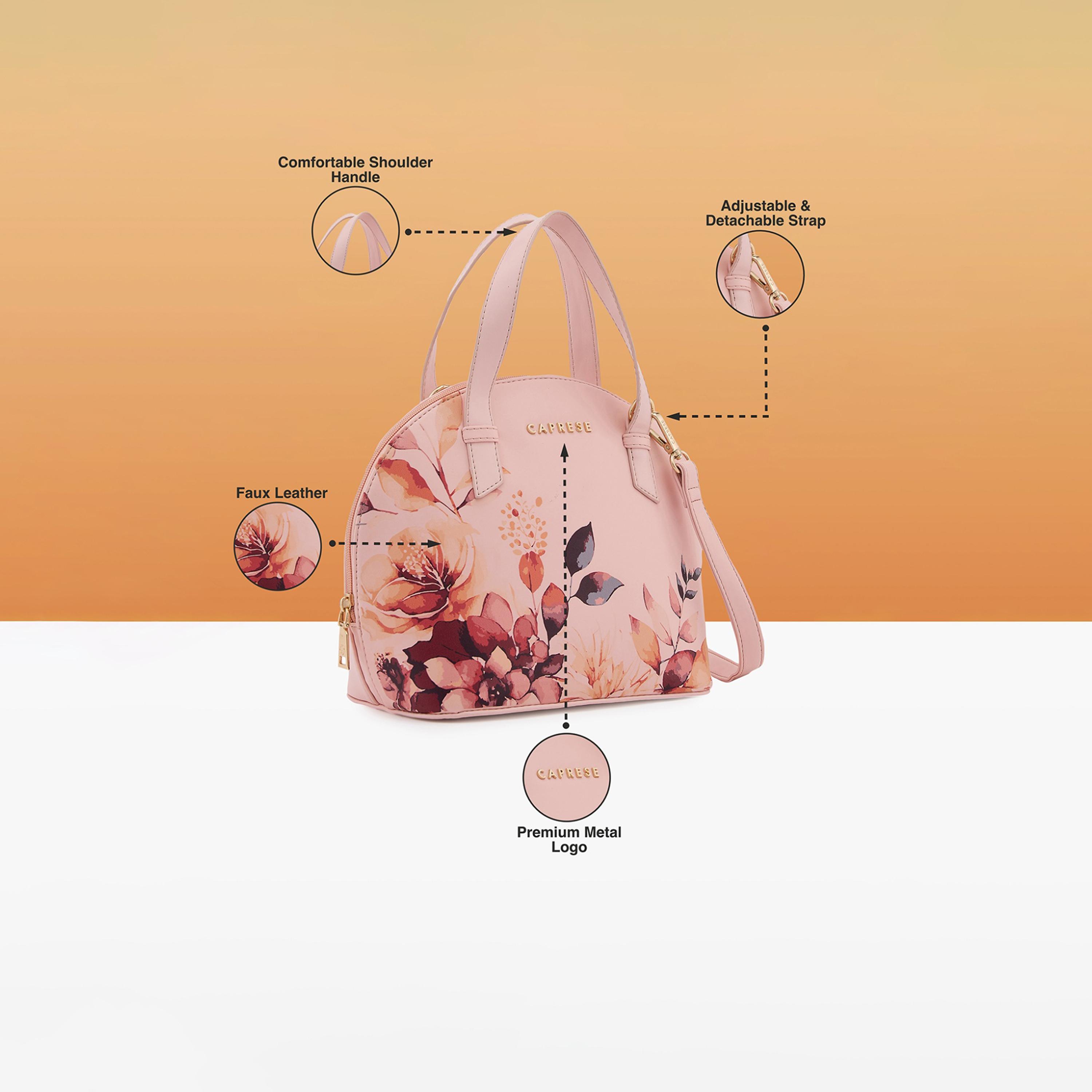 Caprese Alaya Printed Double Handle Satchel Bag with Zipper and Detachable Strap | 28 x 22 x 11 CM-women-bagsandwallets-handbags-image-4