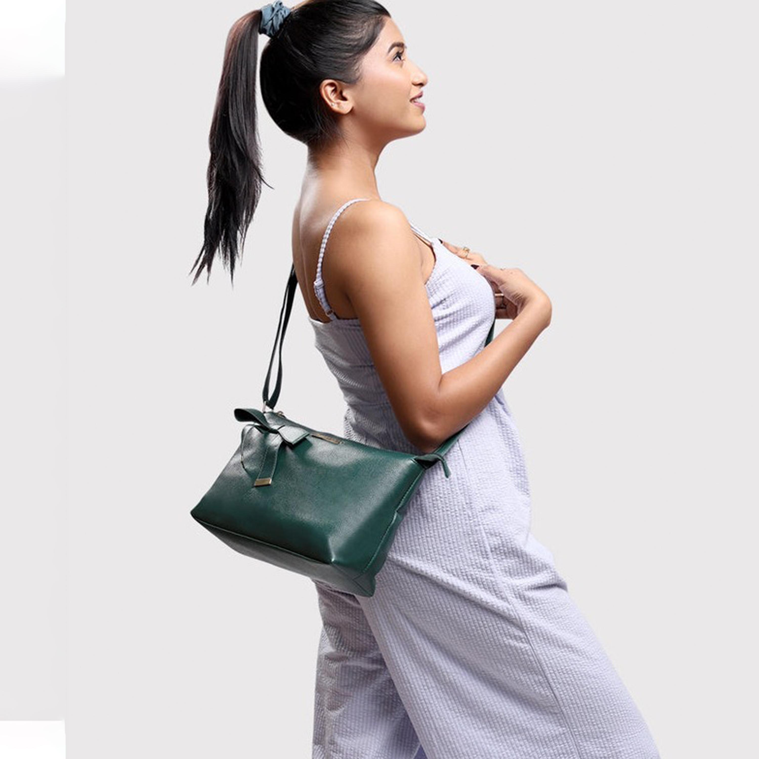 Caprese Alexandria Plain Sling Bag with Zipper and Adjustable Strap | 22 x 18 x 8 CM-women-bagsandwallets-handbags-image-3