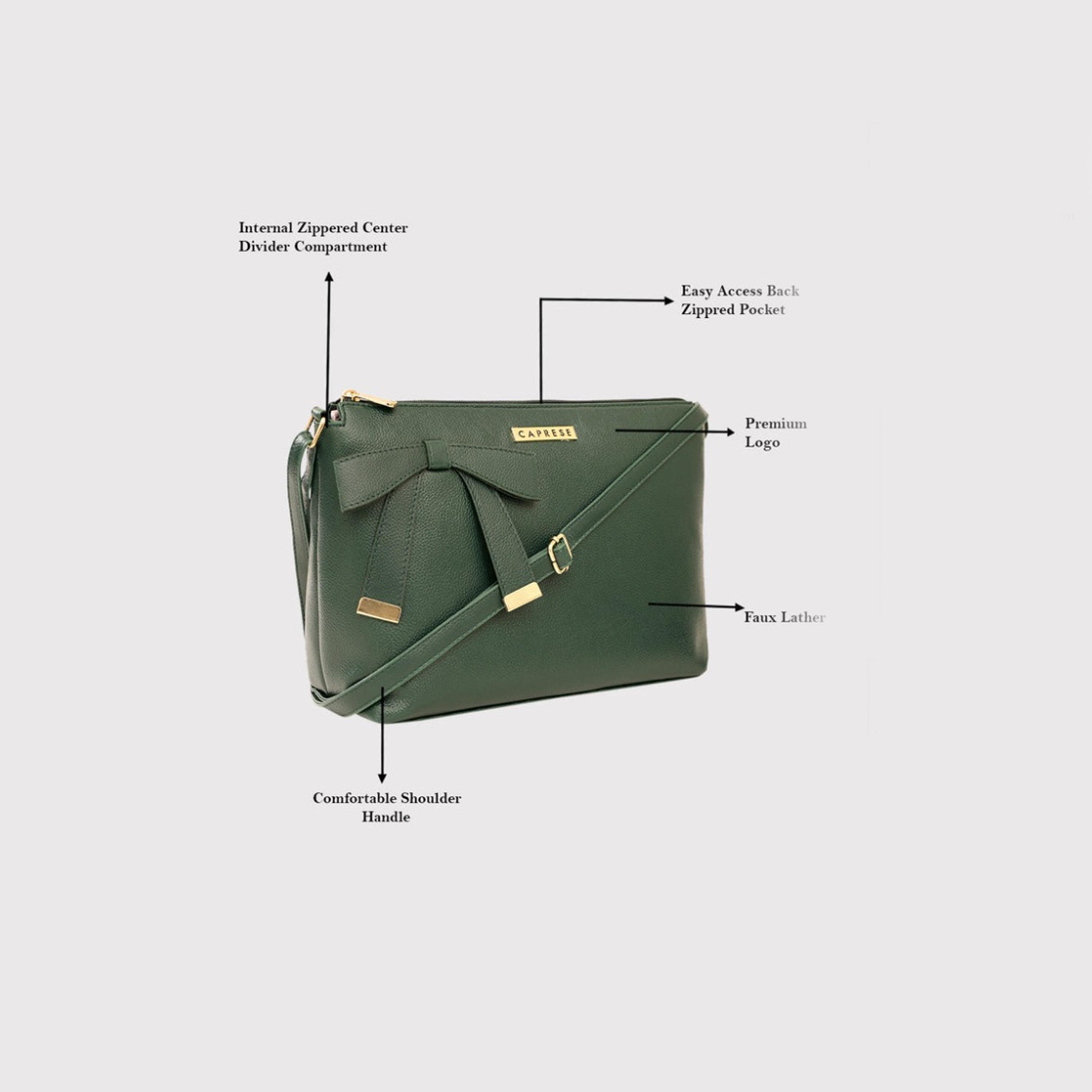 Caprese Alexandria Plain Sling Bag with Zipper and Adjustable Strap | 22 x 18 x 8 CM-women-bagsandwallets-handbags-image-4