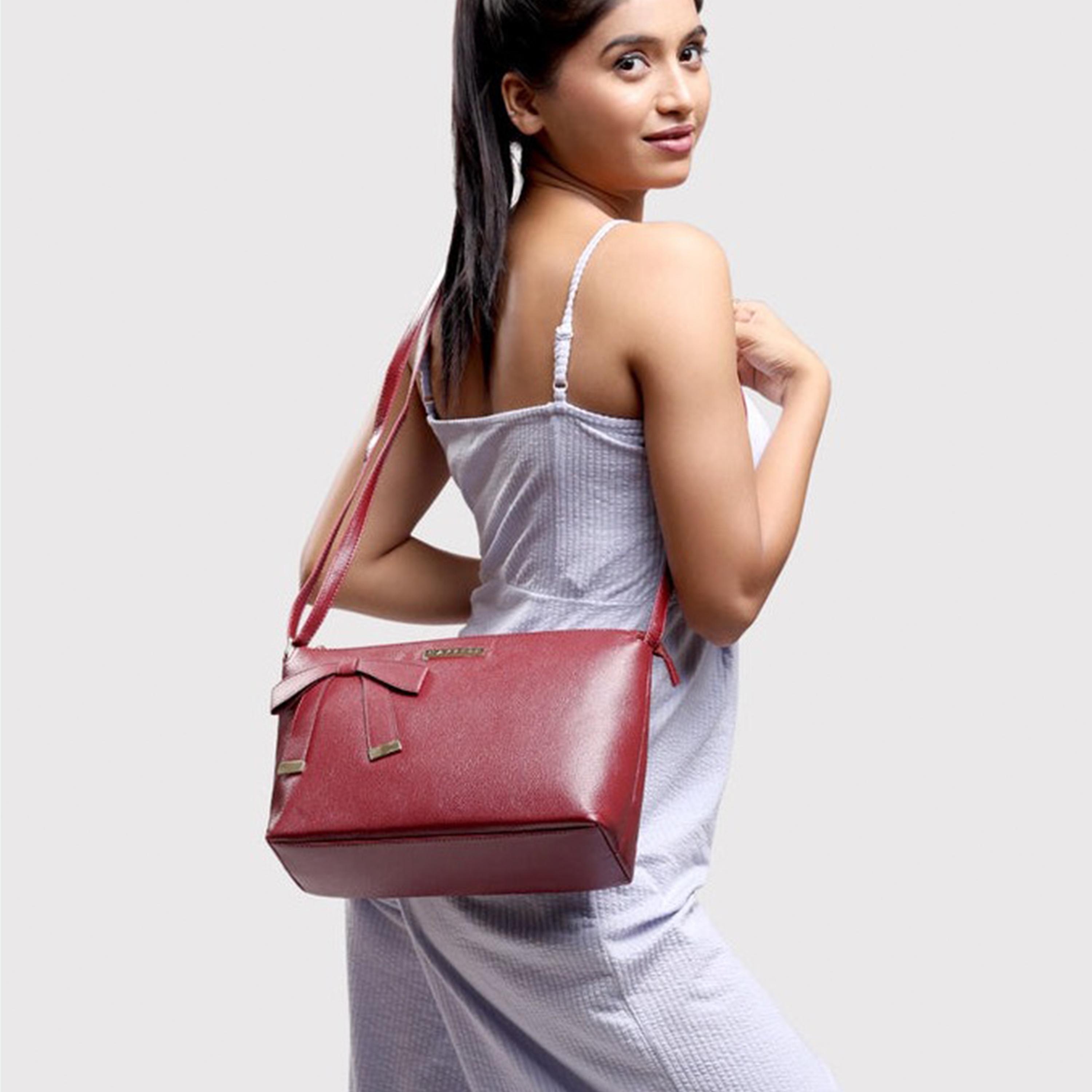 Caprese Alexandria Plain Sling Bag with Zipper and Adjustable Strap | 22 x 18 x 8 CM-women-bagsandwallets-handbags-image-2