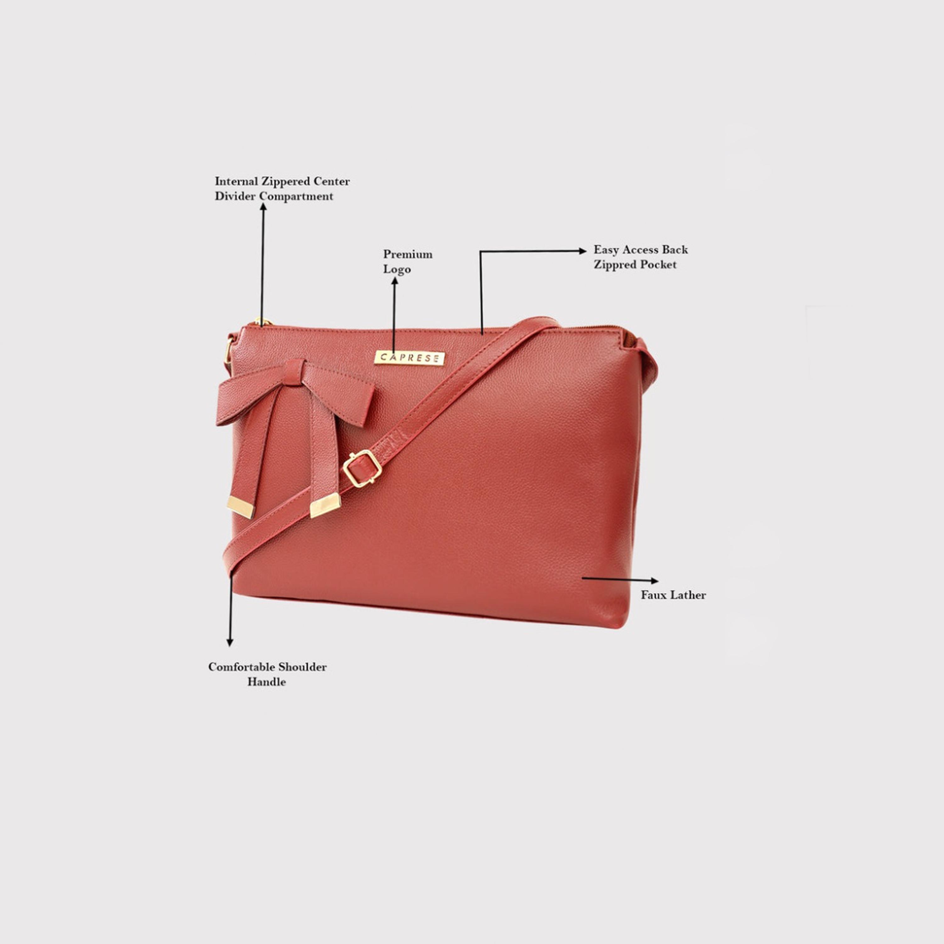 Caprese Alexandria Plain Sling Bag with Zipper and Adjustable Strap | 22 x 18 x 8 CM-women-bagsandwallets-handbags-image-3