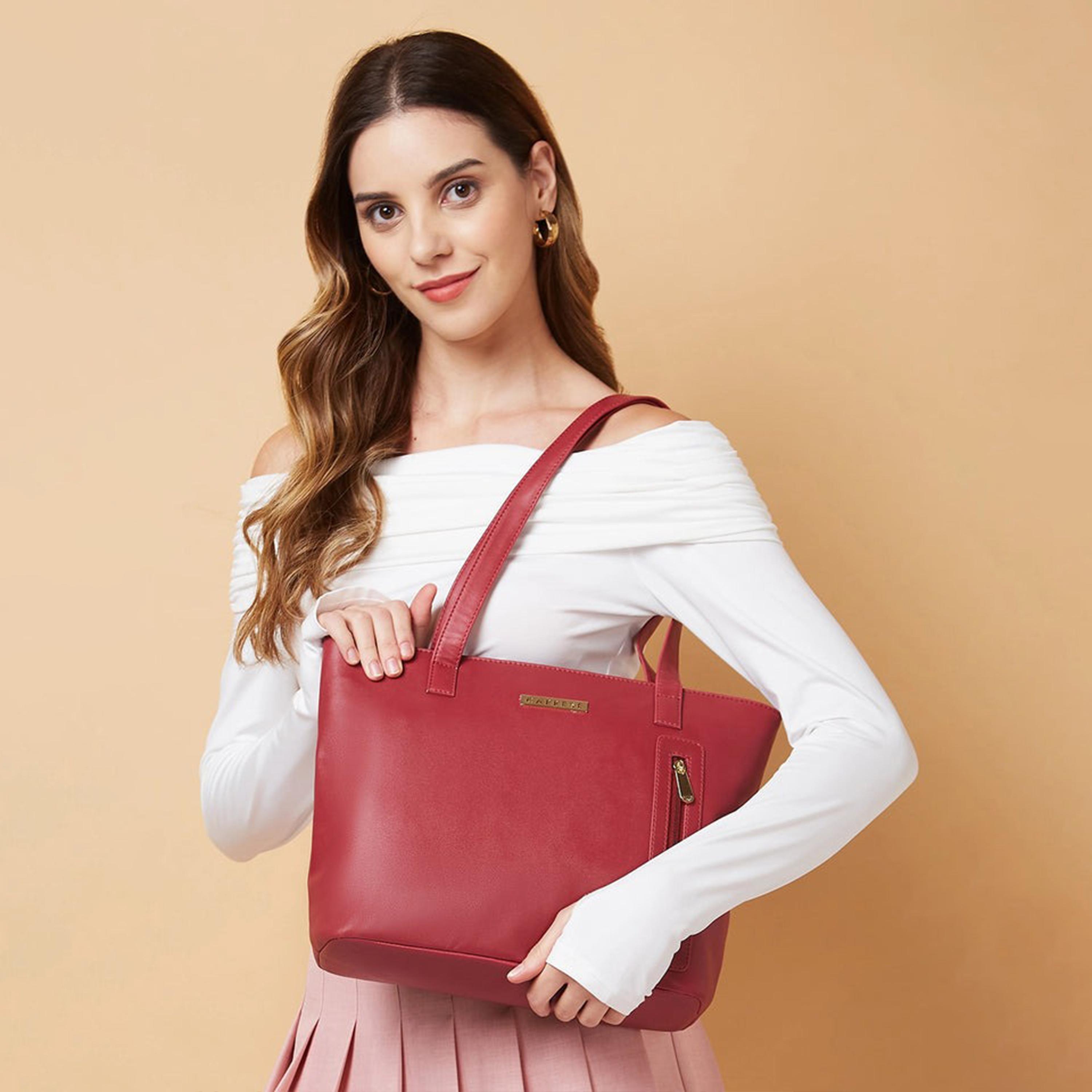 كابريس - شنطة الإسكندرية سادة بمقبضين وسحاب | 30 × 25 × 12 سم-women-bagsandwallets-handbags-image-2