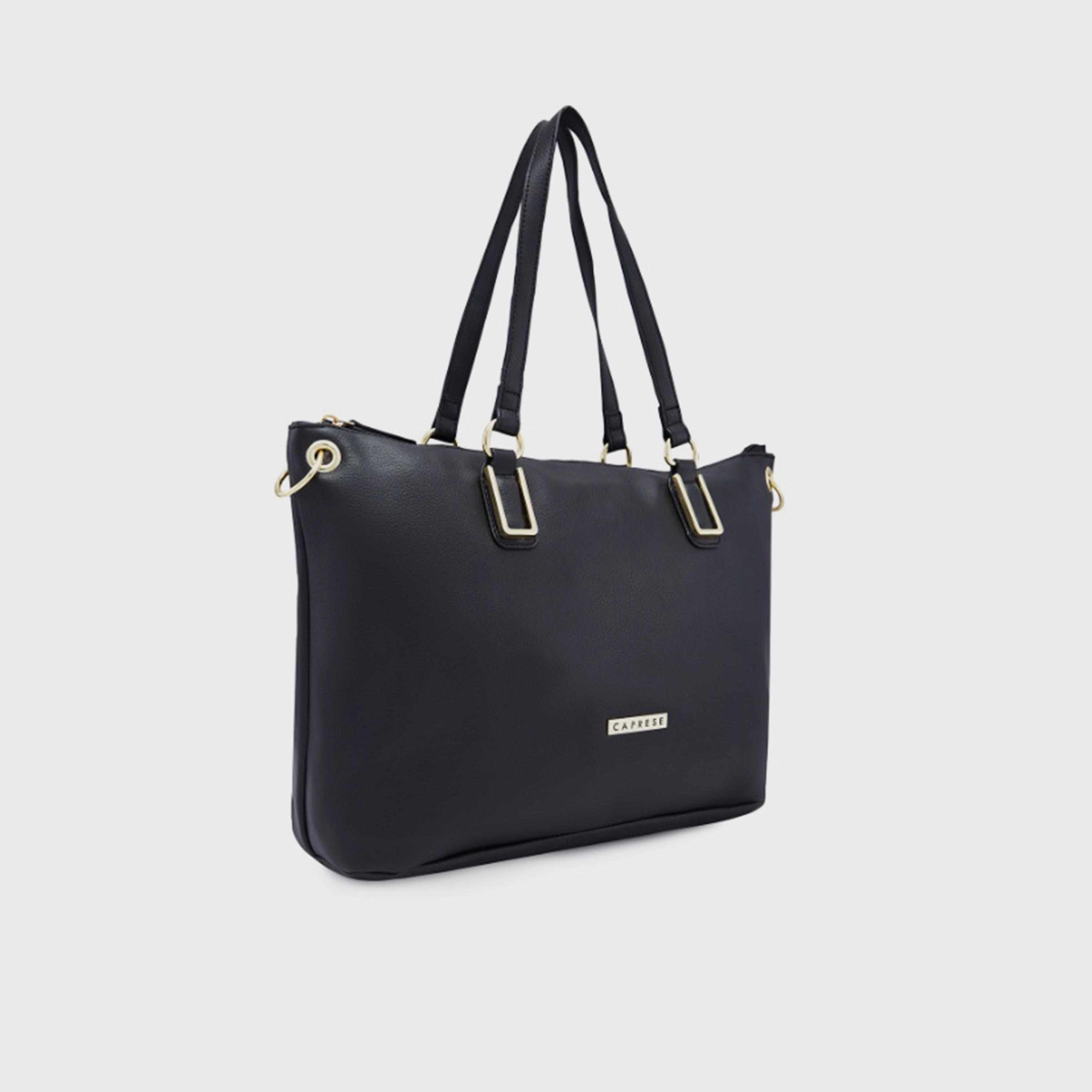 Caprese Amelia Textured Double Handle Satchel Bag with Zipper and Detachable Strap | 28 x 22 x 11 CM-women-bagsandwallets-handbags-image-4
