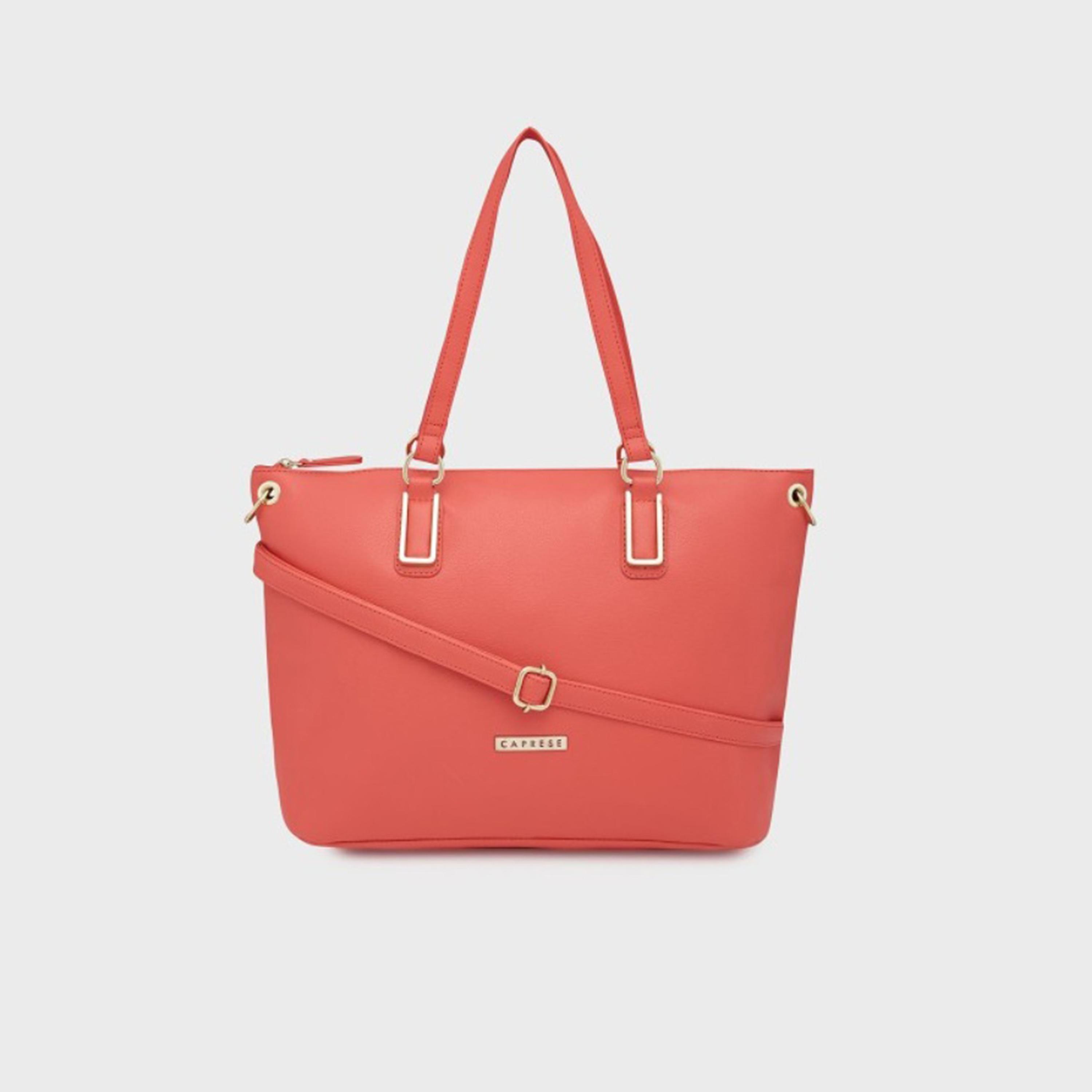 Caprese Amelia Textured Double Handle Satchel Bag with Zipper and Detachable Strap | 28 x 22 x 11 CM-women-bagsandwallets-handbags-image-1