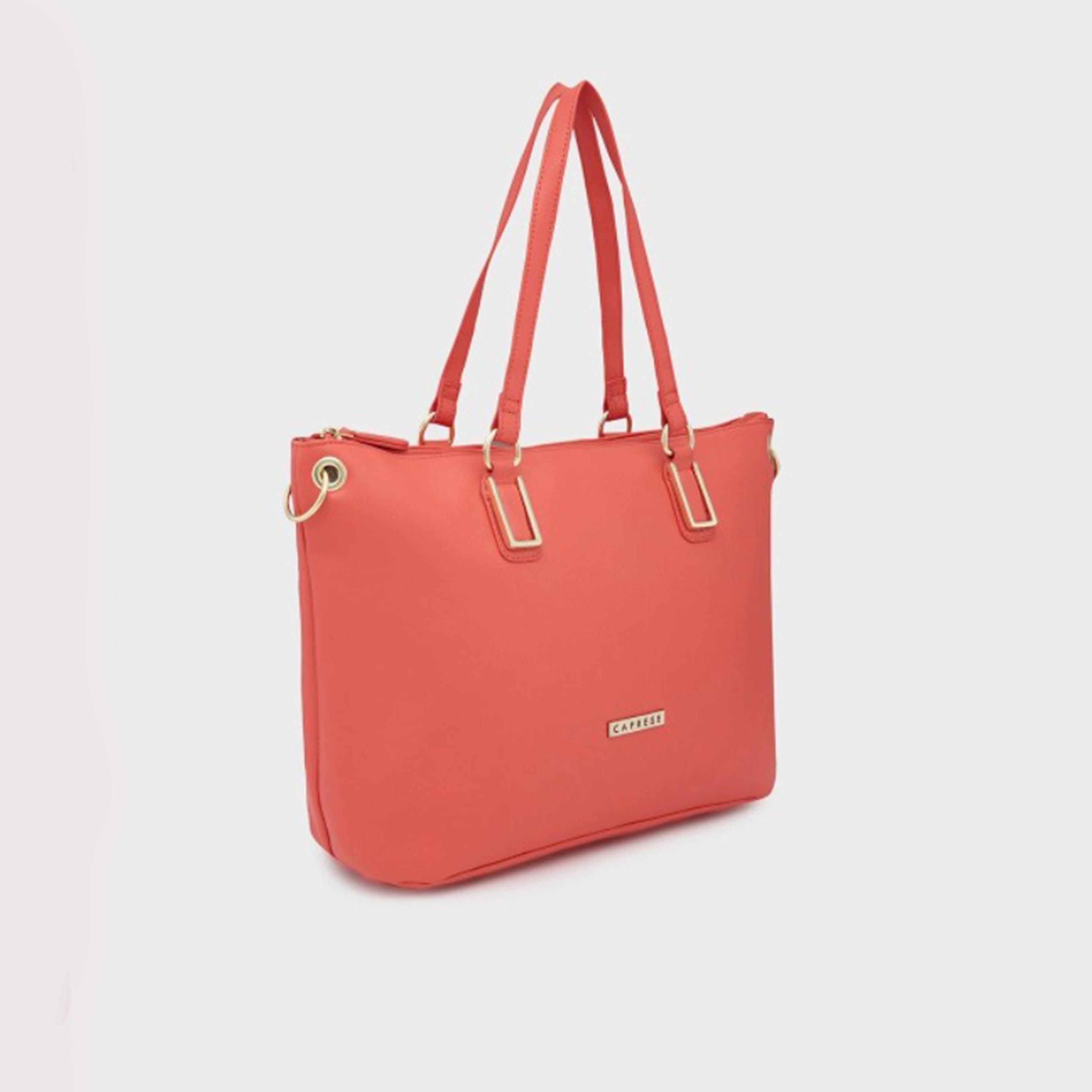 Caprese Amelia Textured Double Handle Satchel Bag with Zipper and Detachable Strap | 28 x 22 x 11 CM-women-bagsandwallets-handbags-image-2