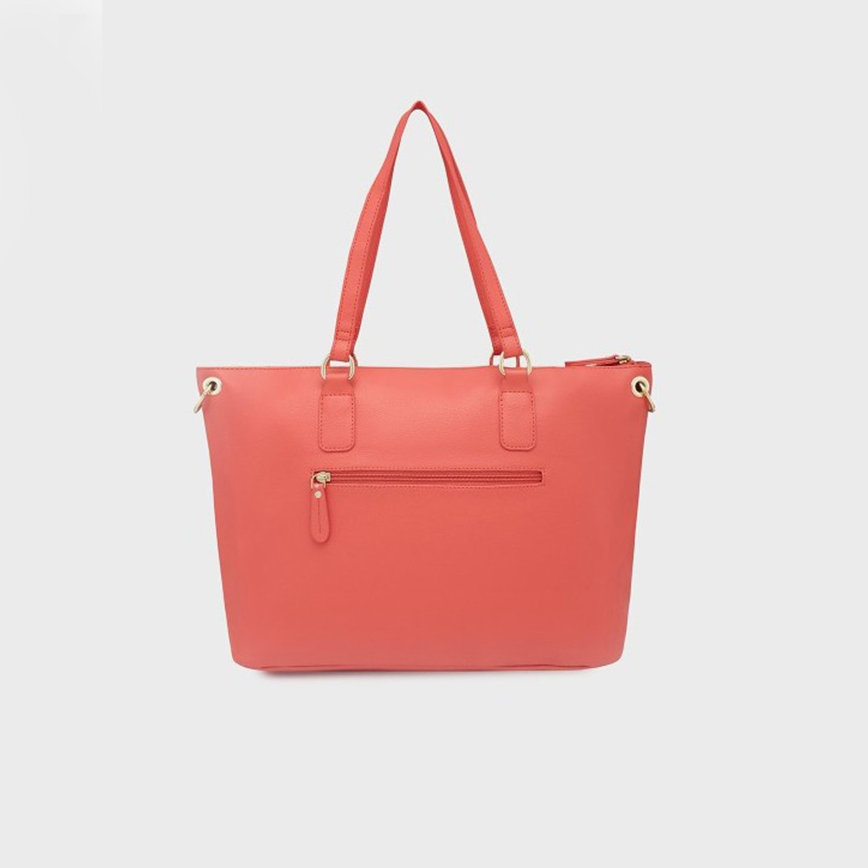 Caprese Amelia Textured Double Handle Satchel Bag with Zipper and Detachable Strap | 28 x 22 x 11 CM-women-bagsandwallets-handbags-image-3