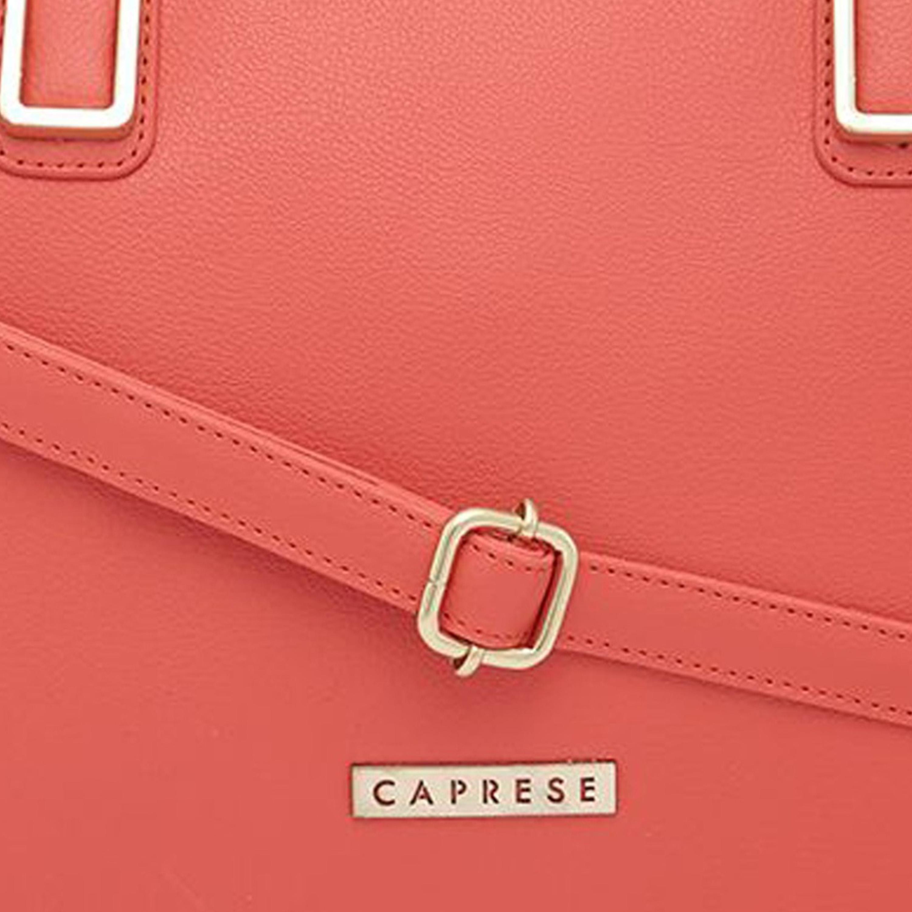 Caprese Amelia Textured Double Handle Satchel Bag with Zipper and Detachable Strap | 28 x 22 x 11 CM-women-bagsandwallets-handbags-image-5