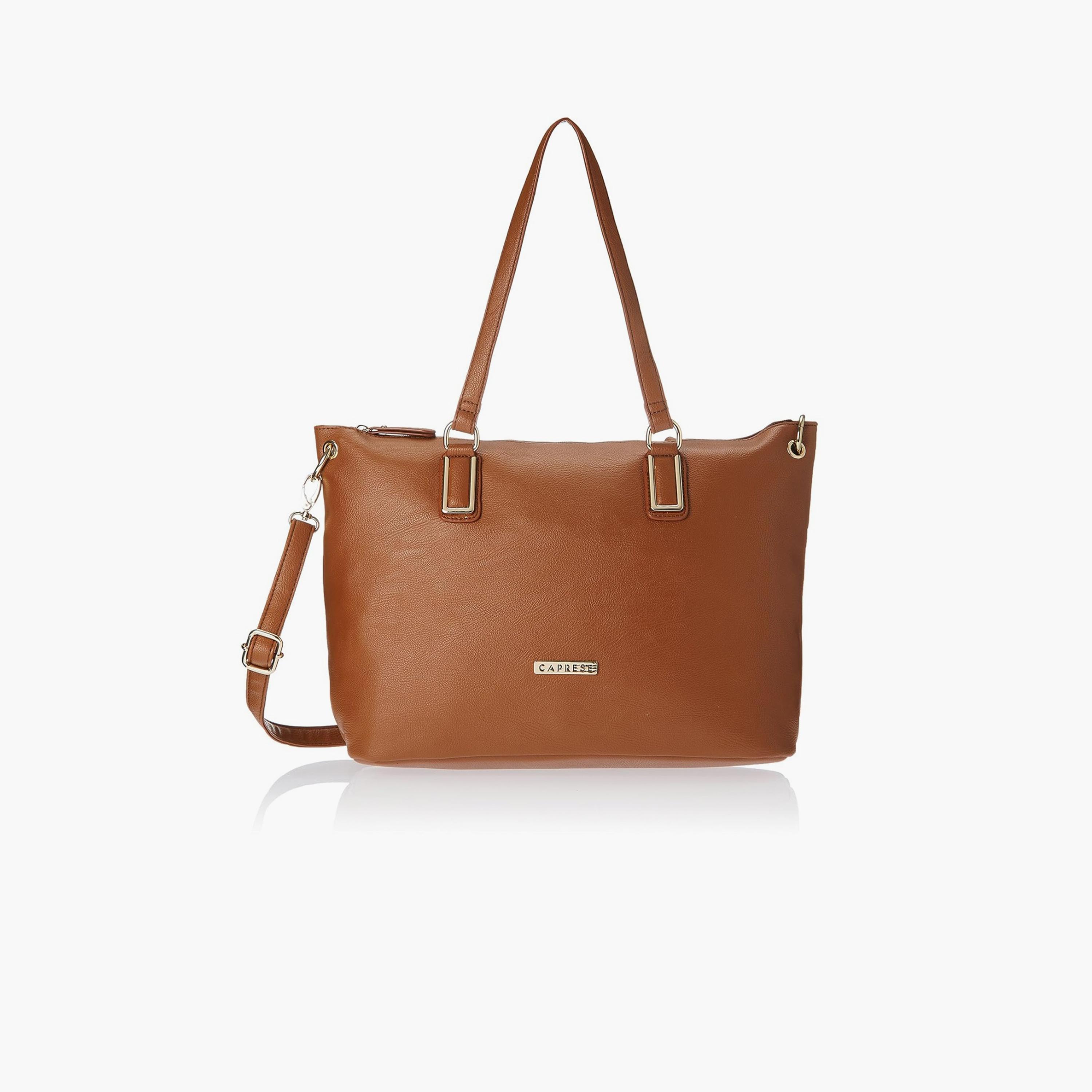 Caprese Amelia Textured Double Handle Satchel Bag with Zipper and Detachable Strap | 28 x 22 x 11 CM-women-bagsandwallets-handbags-image-1
