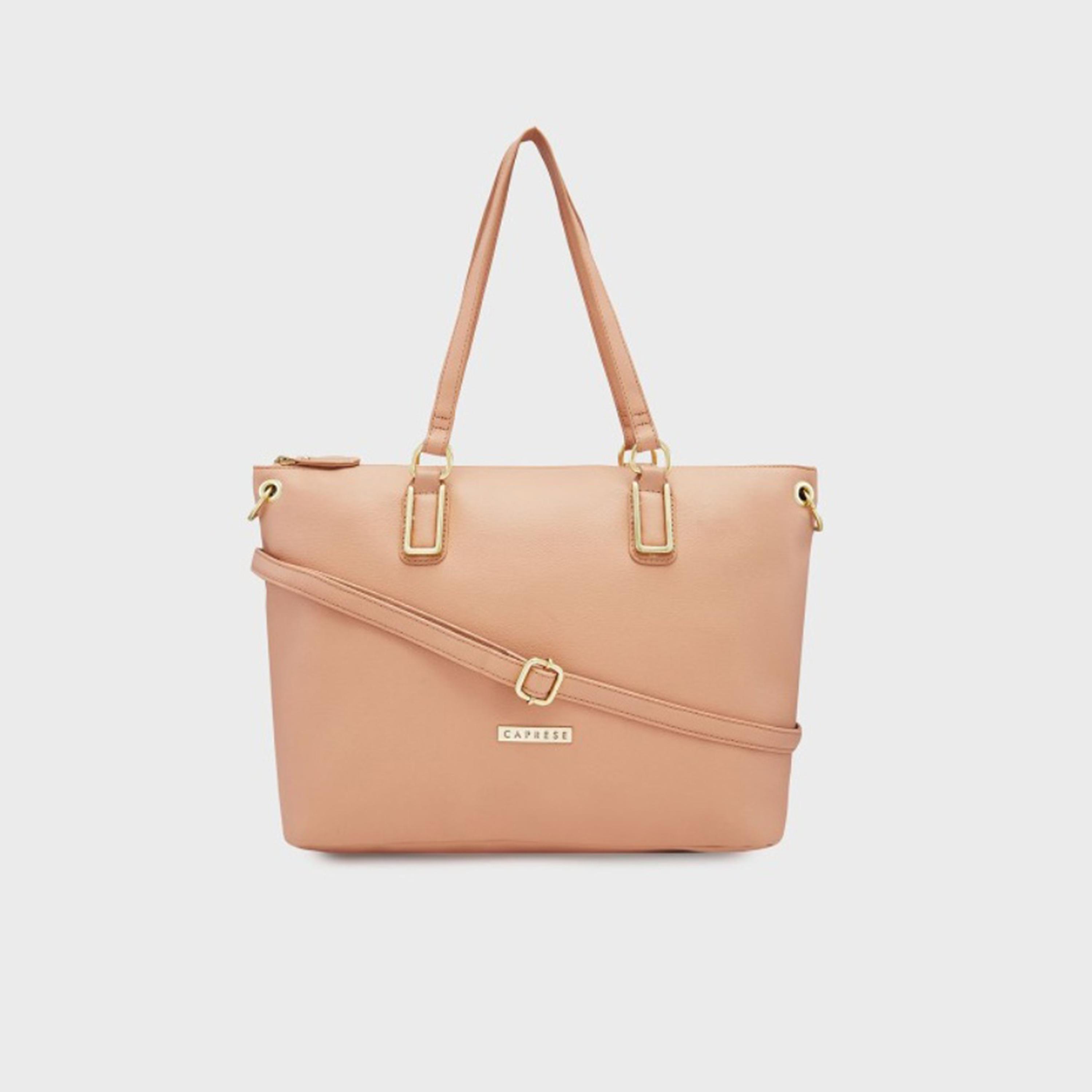 Caprese Amelia Textured Double Handle Satchel Bag with Zipper and Detachable Strap | 28 x 22 x 11 CM-women-bagsandwallets-handbags-image-1