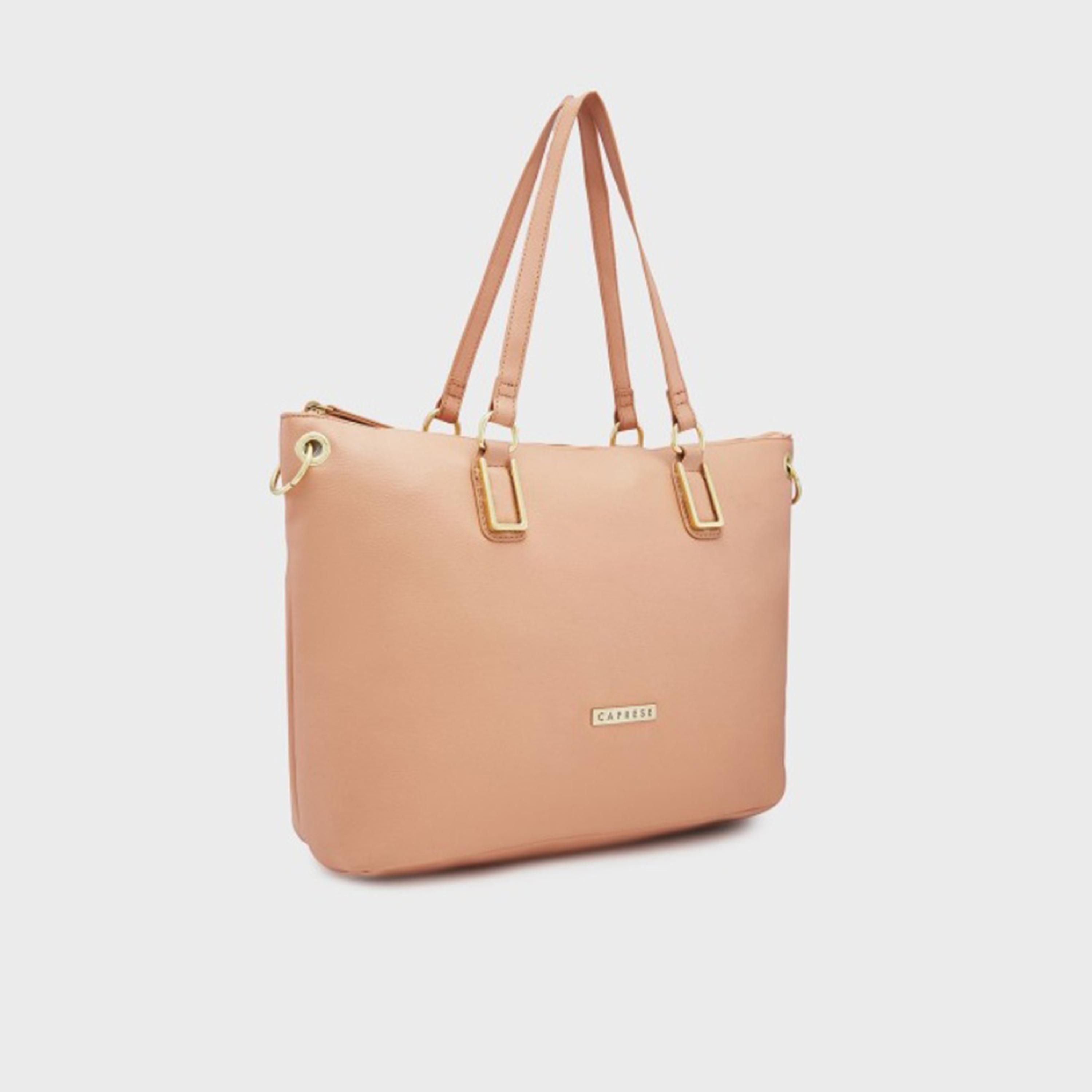 Caprese Amelia Textured Double Handle Satchel Bag with Zipper and Detachable Strap | 28 x 22 x 11 CM-women-bagsandwallets-handbags-image-4