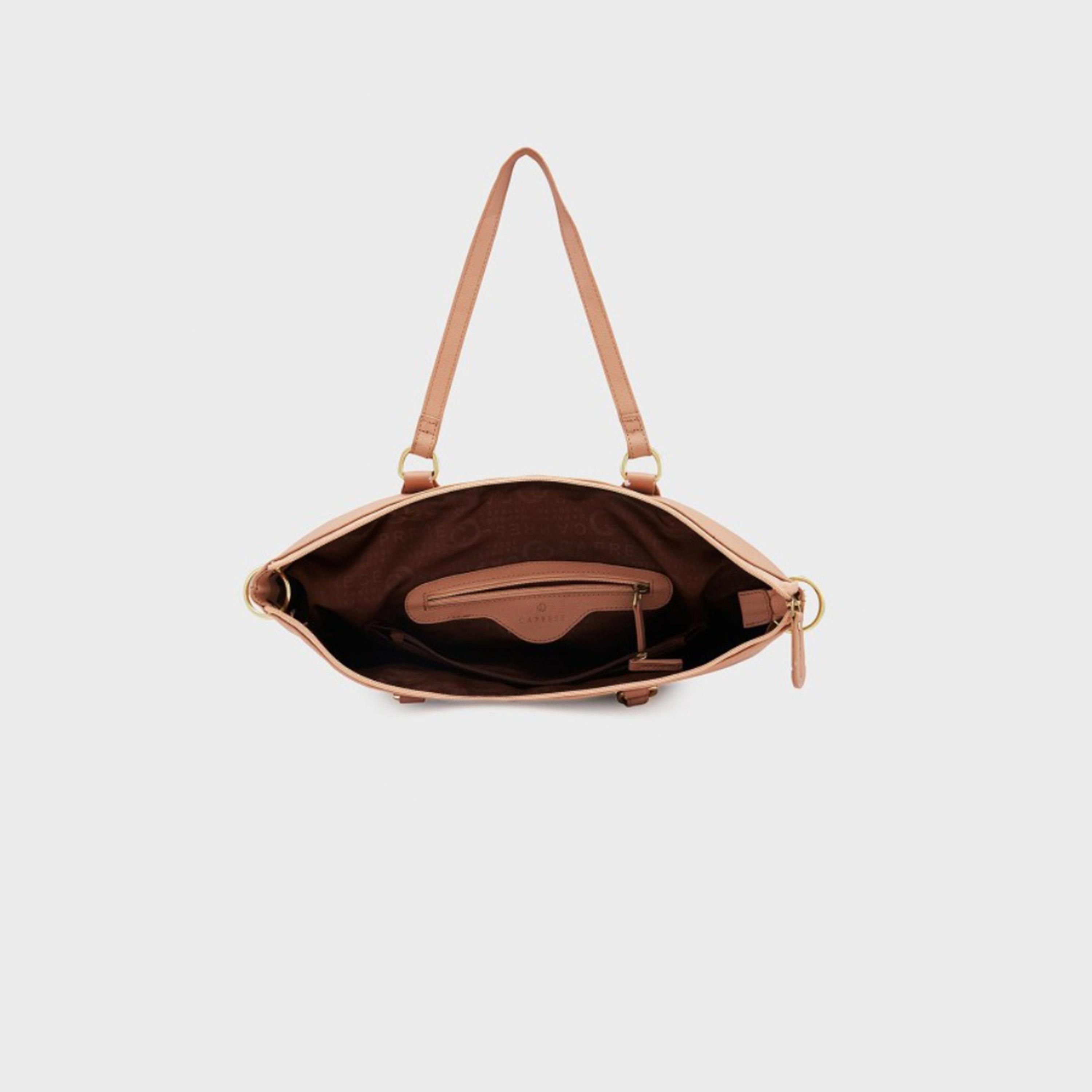Caprese Amelia Textured Double Handle Satchel Bag with Zipper and Detachable Strap | 28 x 22 x 11 CM-women-bagsandwallets-handbags-image-6