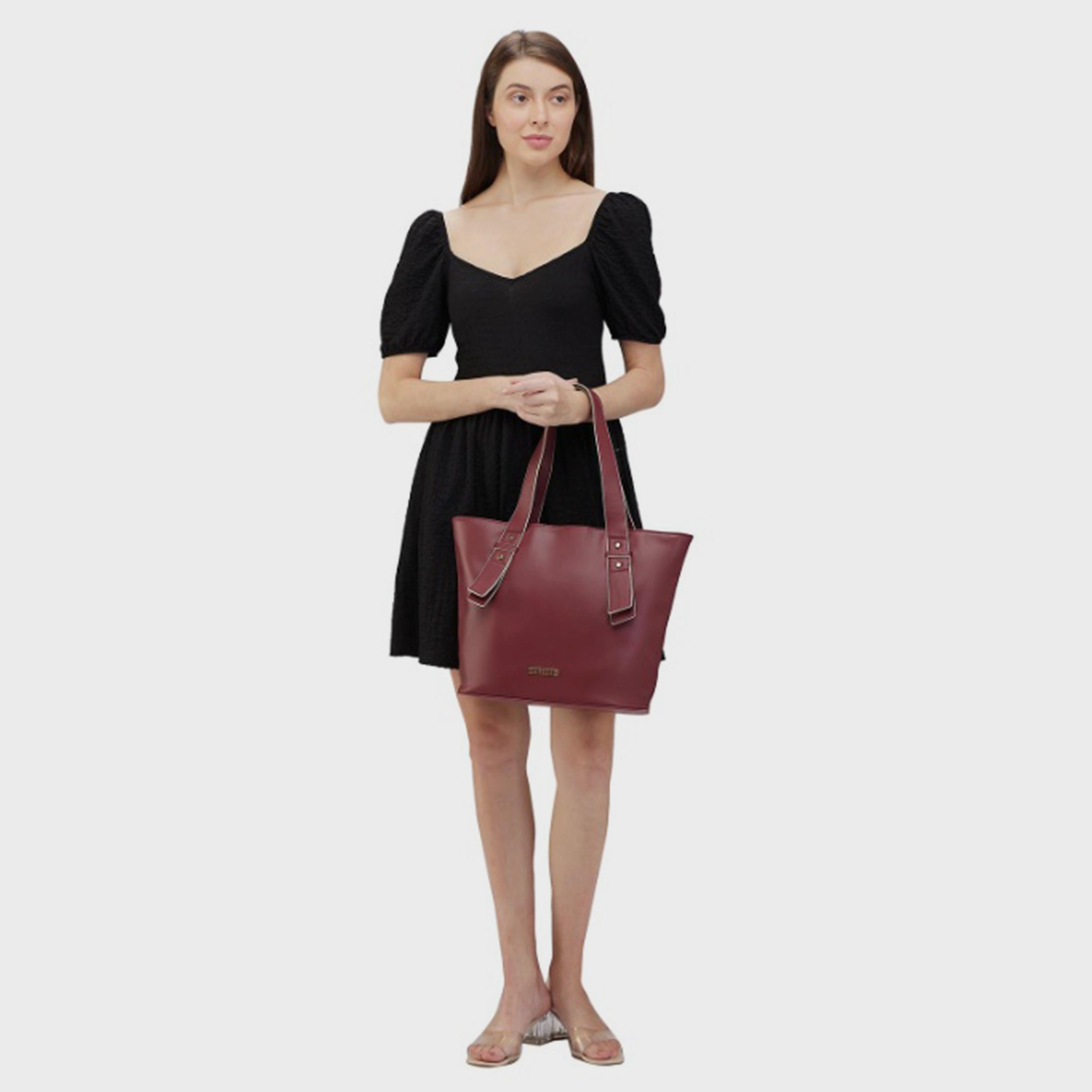 Caprese Amelia Plain Double Handle Tote Bag with Zipper | 41 x 29 x 14 CM-women-bagsandwallets-handbags-image-5