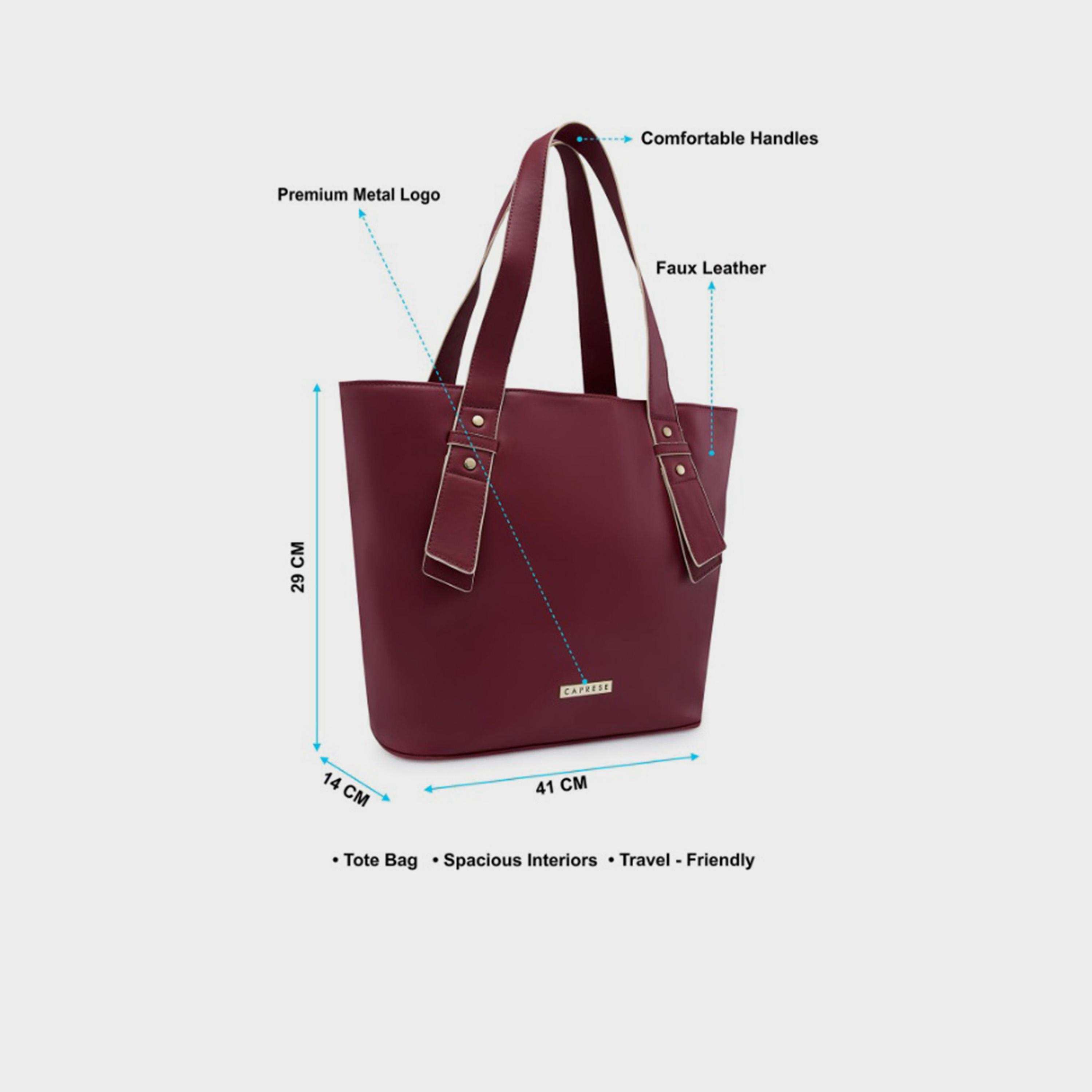 Caprese Amelia Plain Double Handle Tote Bag with Zipper | 41 x 29 x 14 CM-women-bagsandwallets-handbags-image-6