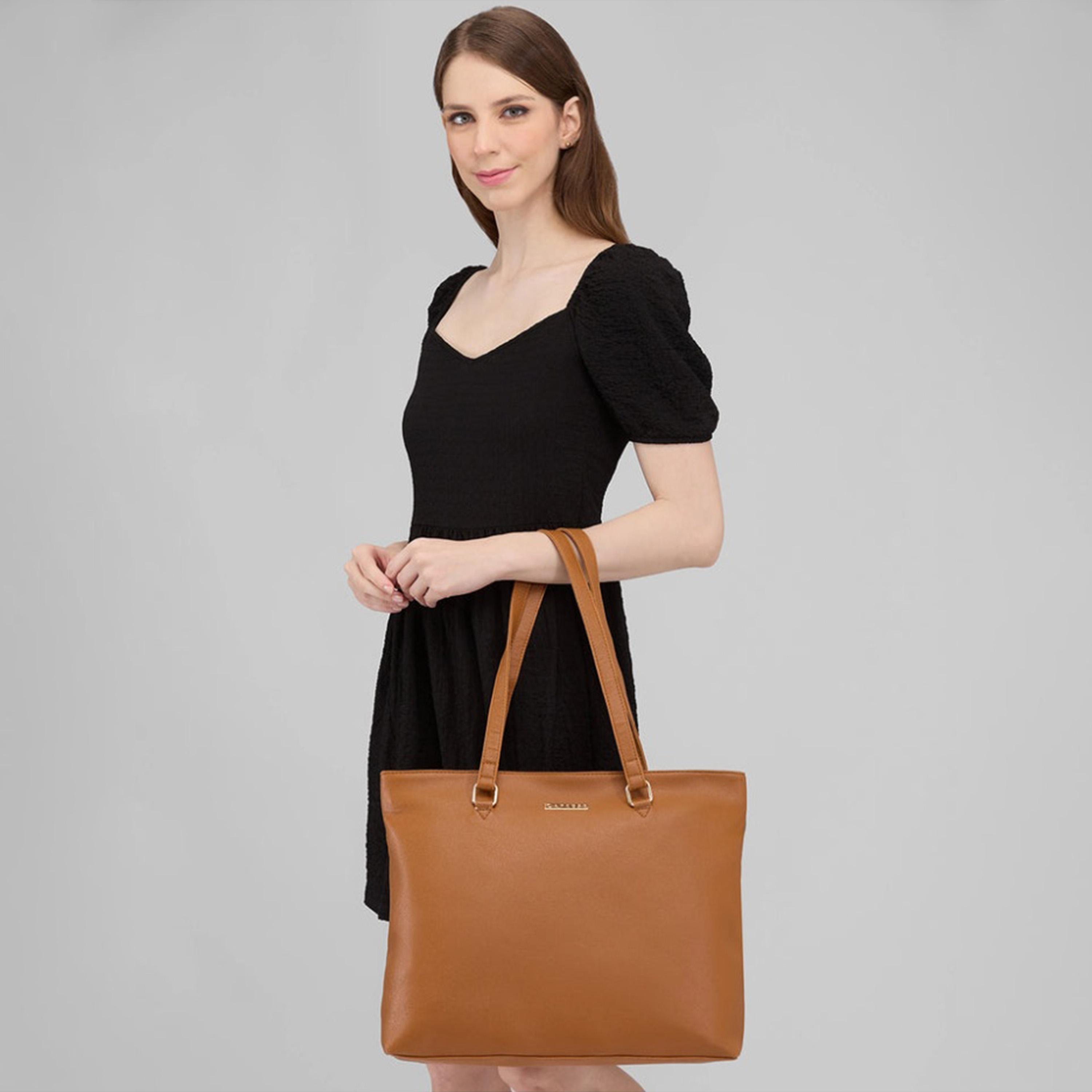 Caprese Amelia Plain Double Handle Tote Bag with Zipper | 30 x 25 x 12 CM-women-bagsandwallets-handbags-image-2