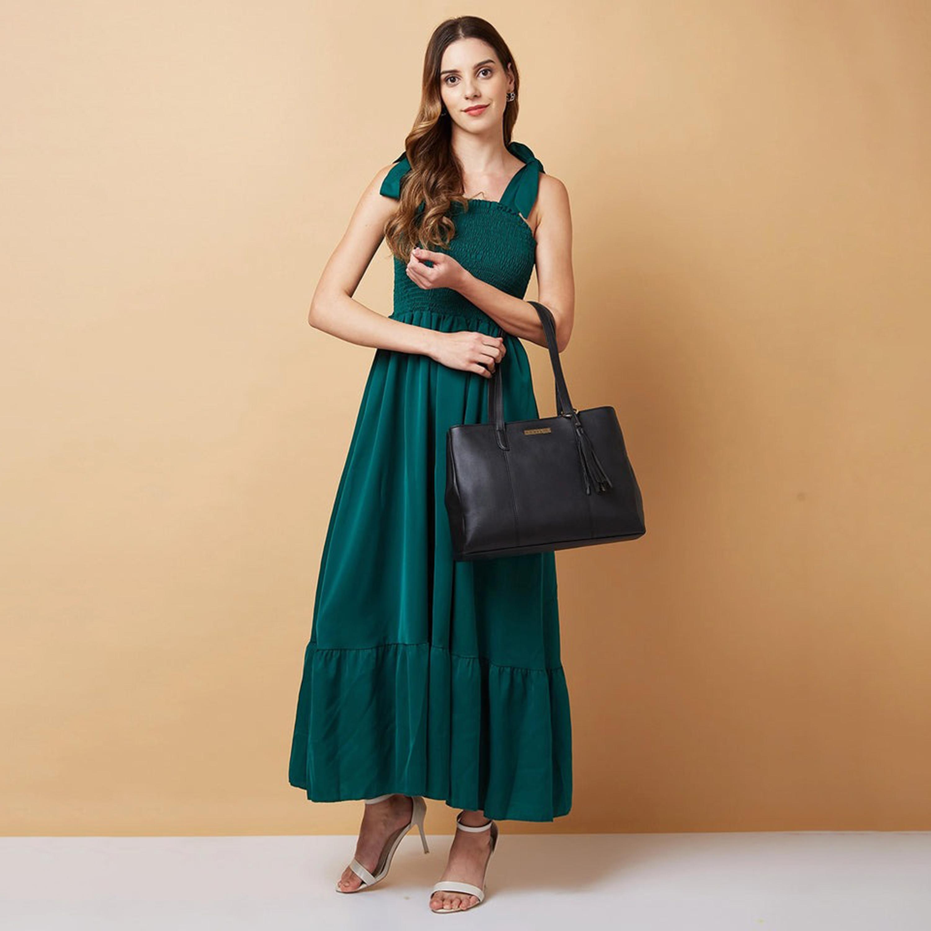 Caprese Andrea Plain Double Handle Tote Bag with Zipper | 30 x 25 x 12 CM-women-bagsandwallets-handbags-image-3