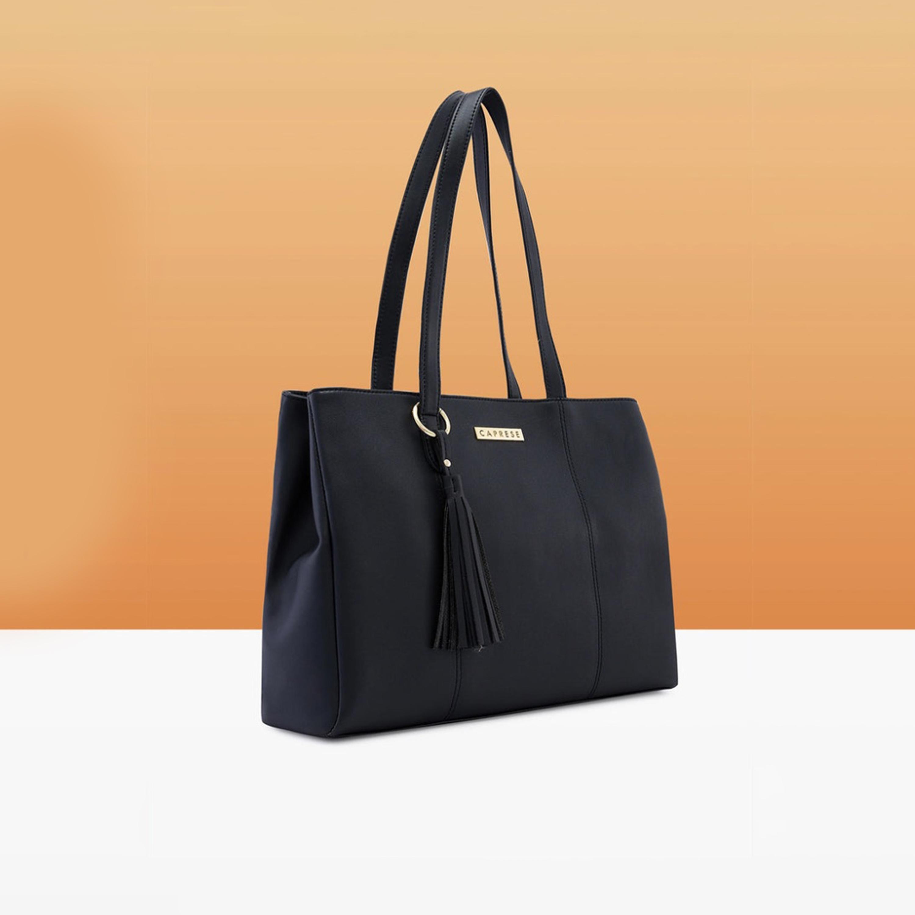 Caprese Andrea Plain Double Handle Tote Bag with Zipper | 30 x 25 x 12 CM-women-bagsandwallets-handbags-image-4