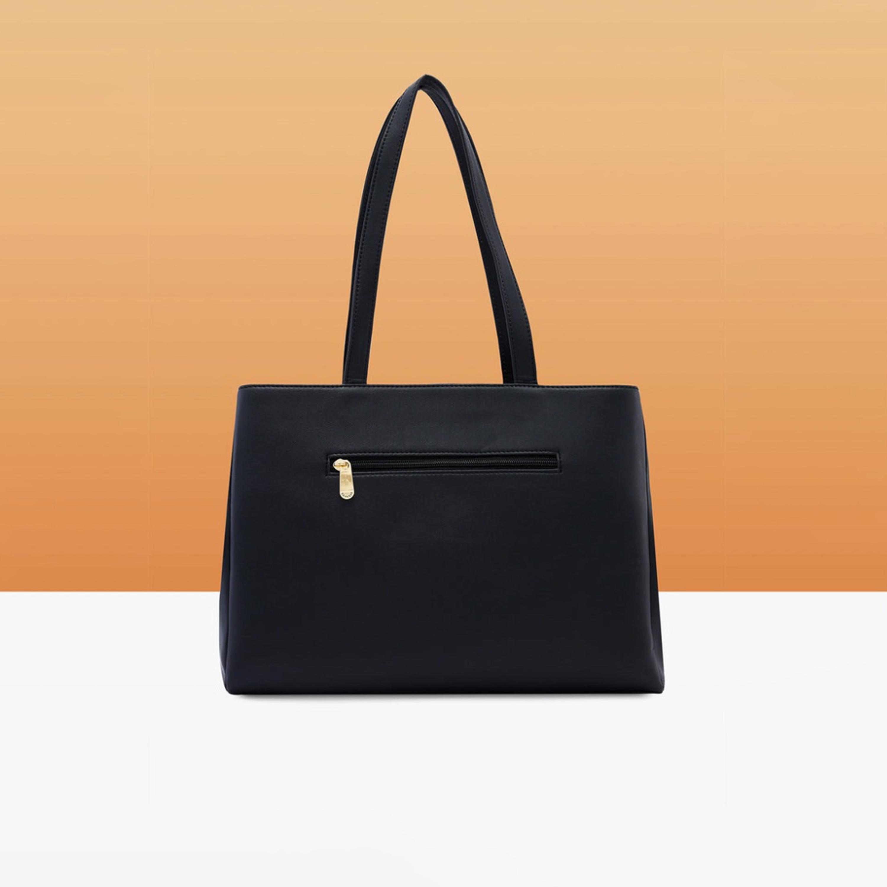 Caprese Andrea Plain Double Handle Tote Bag with Zipper | 30 x 25 x 12 CM-women-bagsandwallets-handbags-image-5