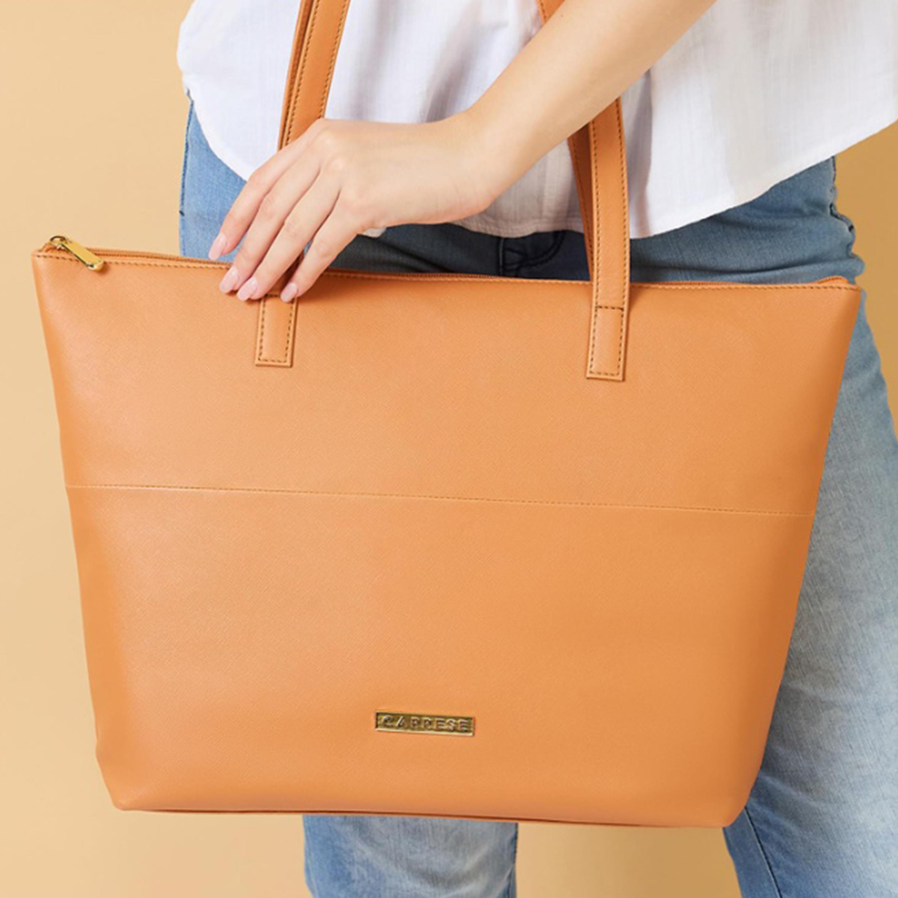 Caprese Annika Plain Double Handle Tote Bag with Zipper | 30 x 25 x 12 CM-women-bagsandwallets-handbags-image-2