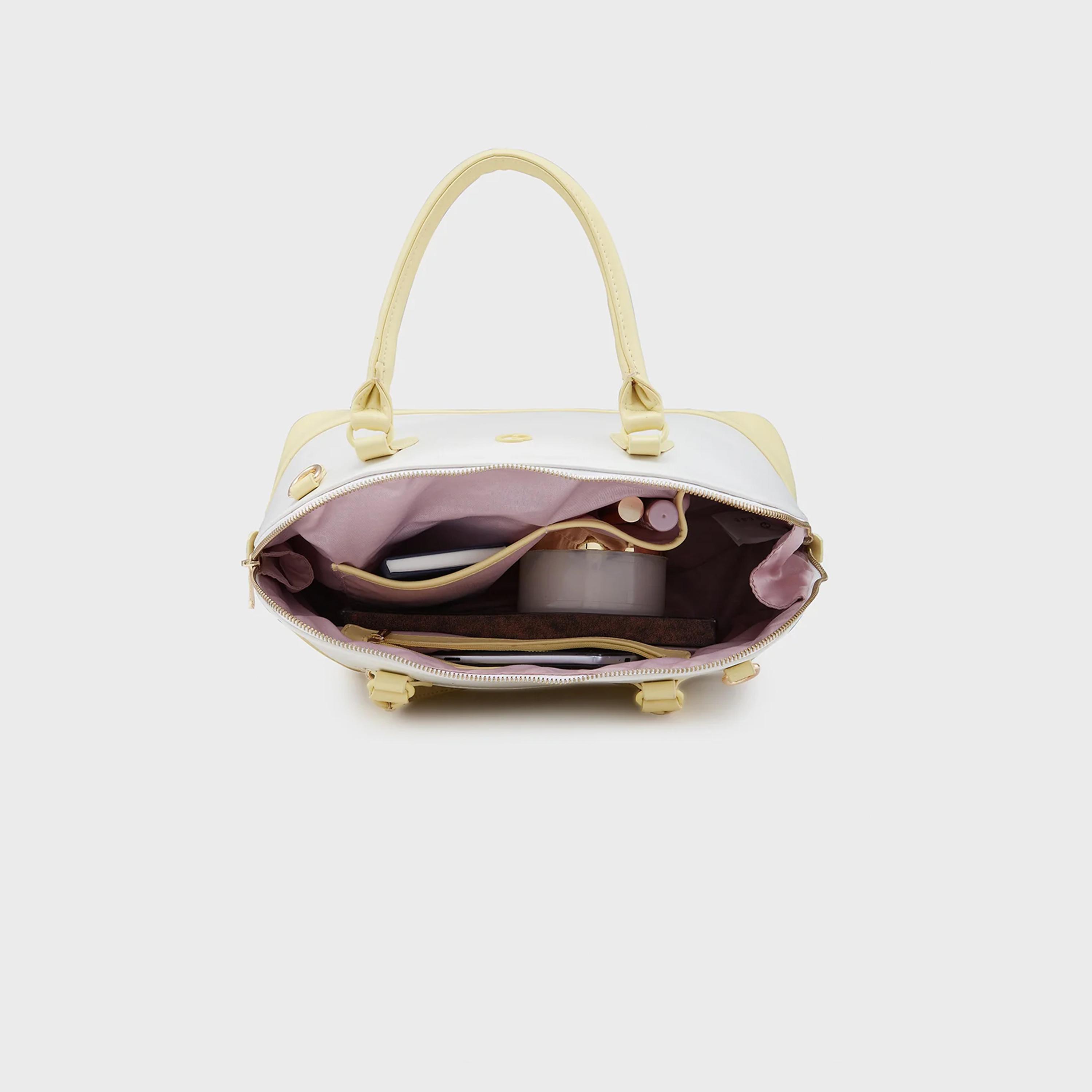Caprese Aurora Color Block Double Handle Satchel Bag with Zipper and Detachable Strap | 34 x 24 15 CM-women-bagsandwallets-handbags-image-5