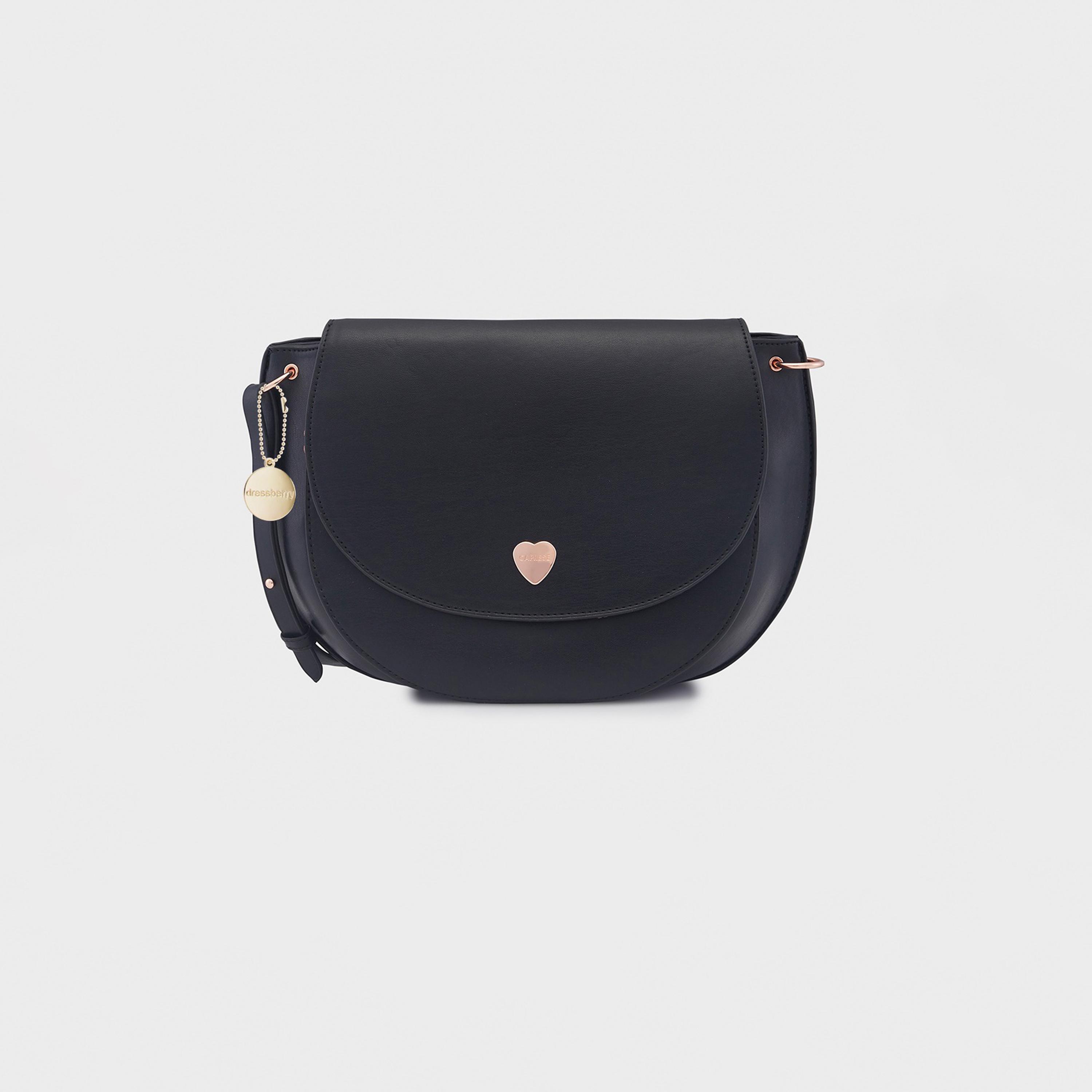 Caprese Ava Plain Crossbody Bag with Flap and Adjustable Strap | 25.7 x 21 x 13 CM-women-bagsandwallets-handbags-image-1