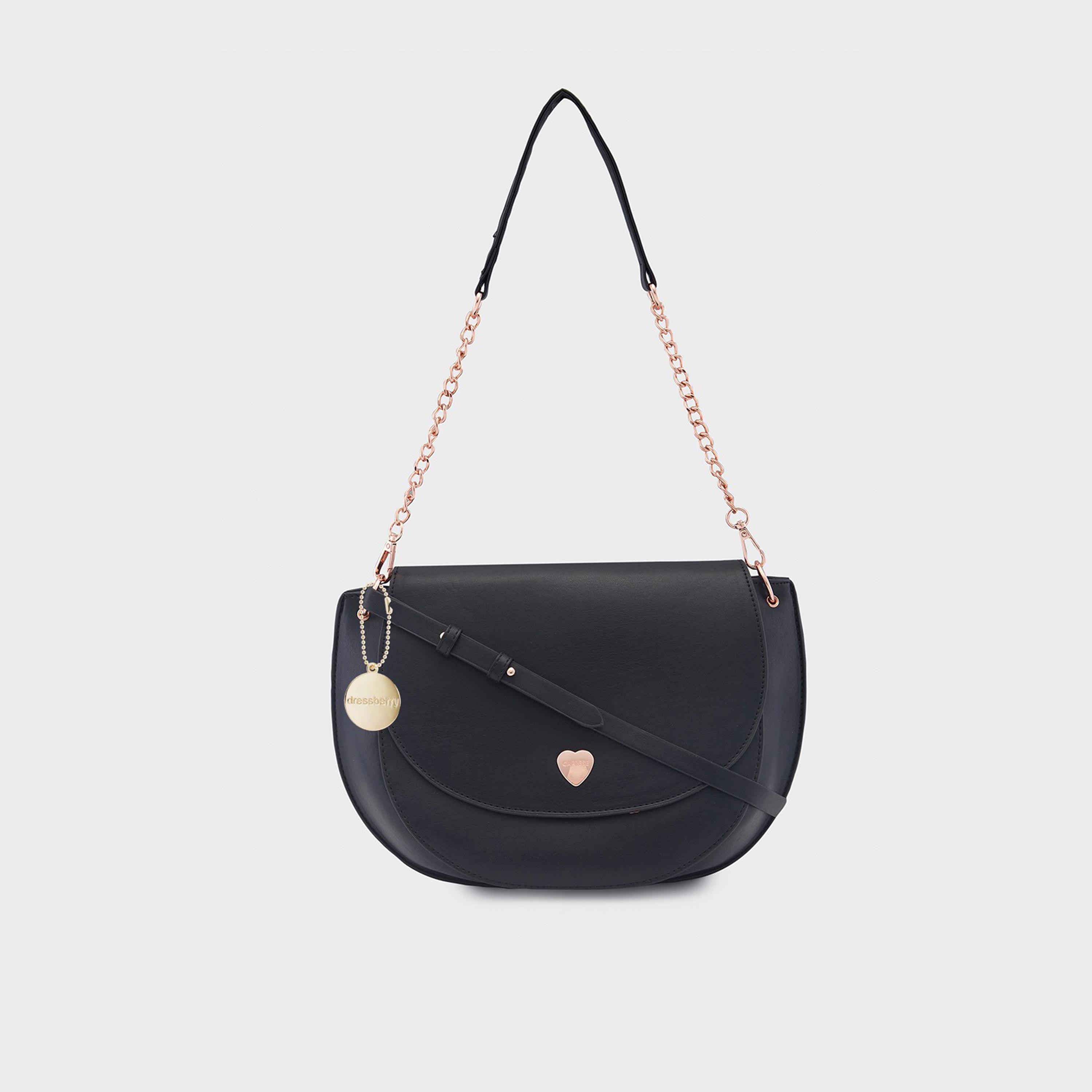 Caprese Ava Plain Crossbody Bag with Flap and Adjustable Strap | 25.7 x 21 x 13 CM-women-bagsandwallets-handbags-image-2
