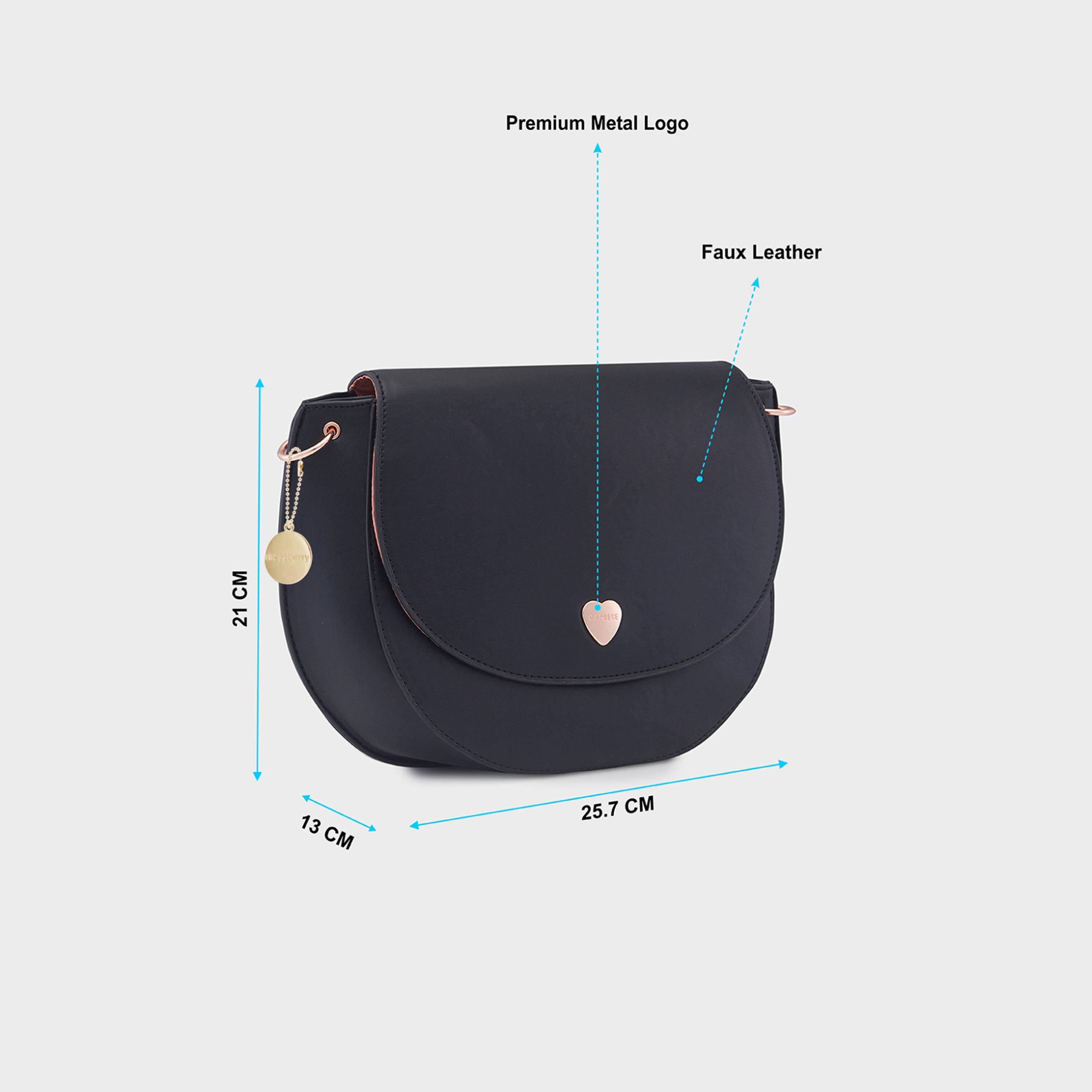 Caprese Ava Plain Crossbody Bag with Flap and Adjustable Strap | 25.7 x 21 x 13 CM-women-bagsandwallets-handbags-image-3
