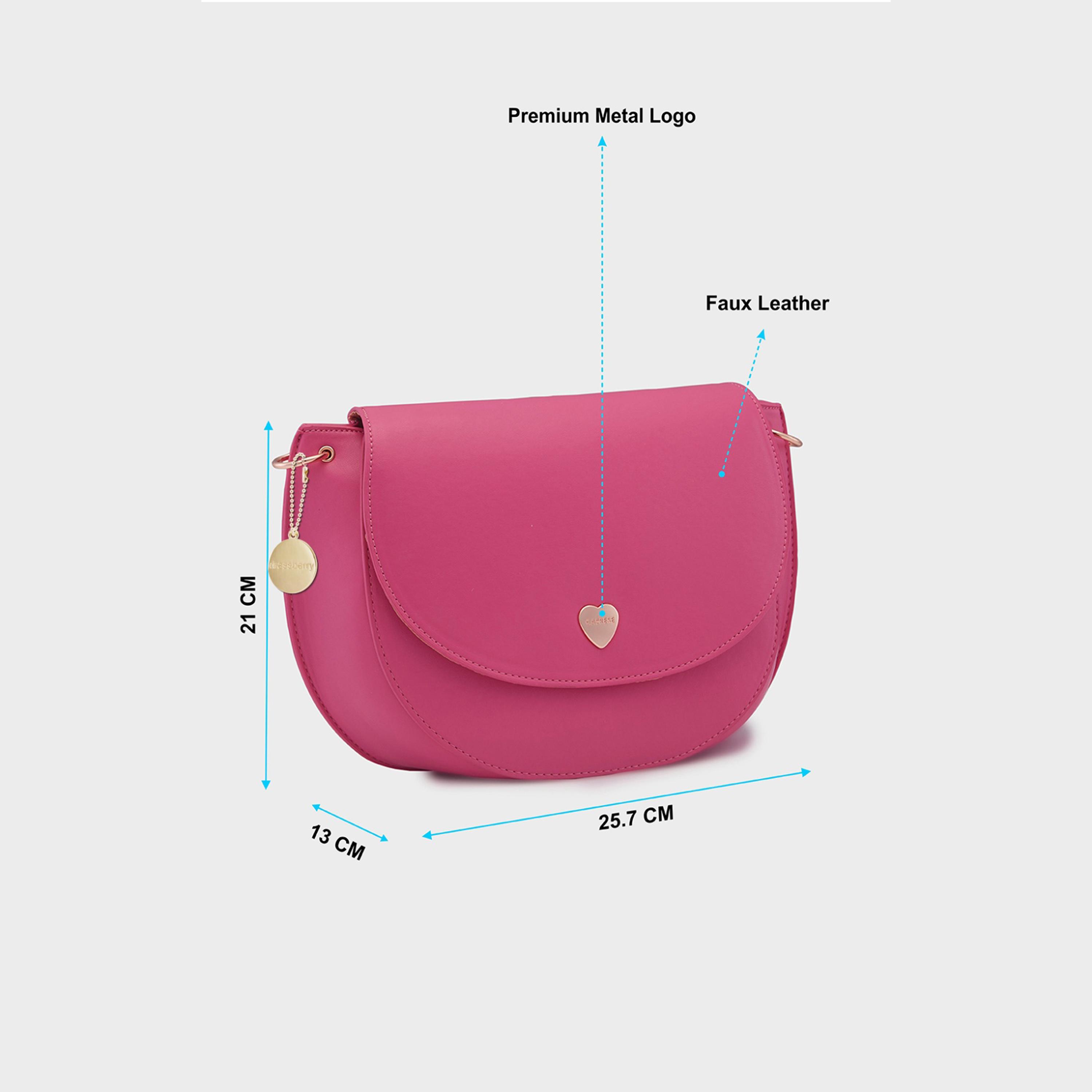 Caprese Ava Plain Crossbody Bag with Flap and Adjustable Strap | 25.7 x 21 x 13 CM-women-bagsandwallets-handbags-image-3
