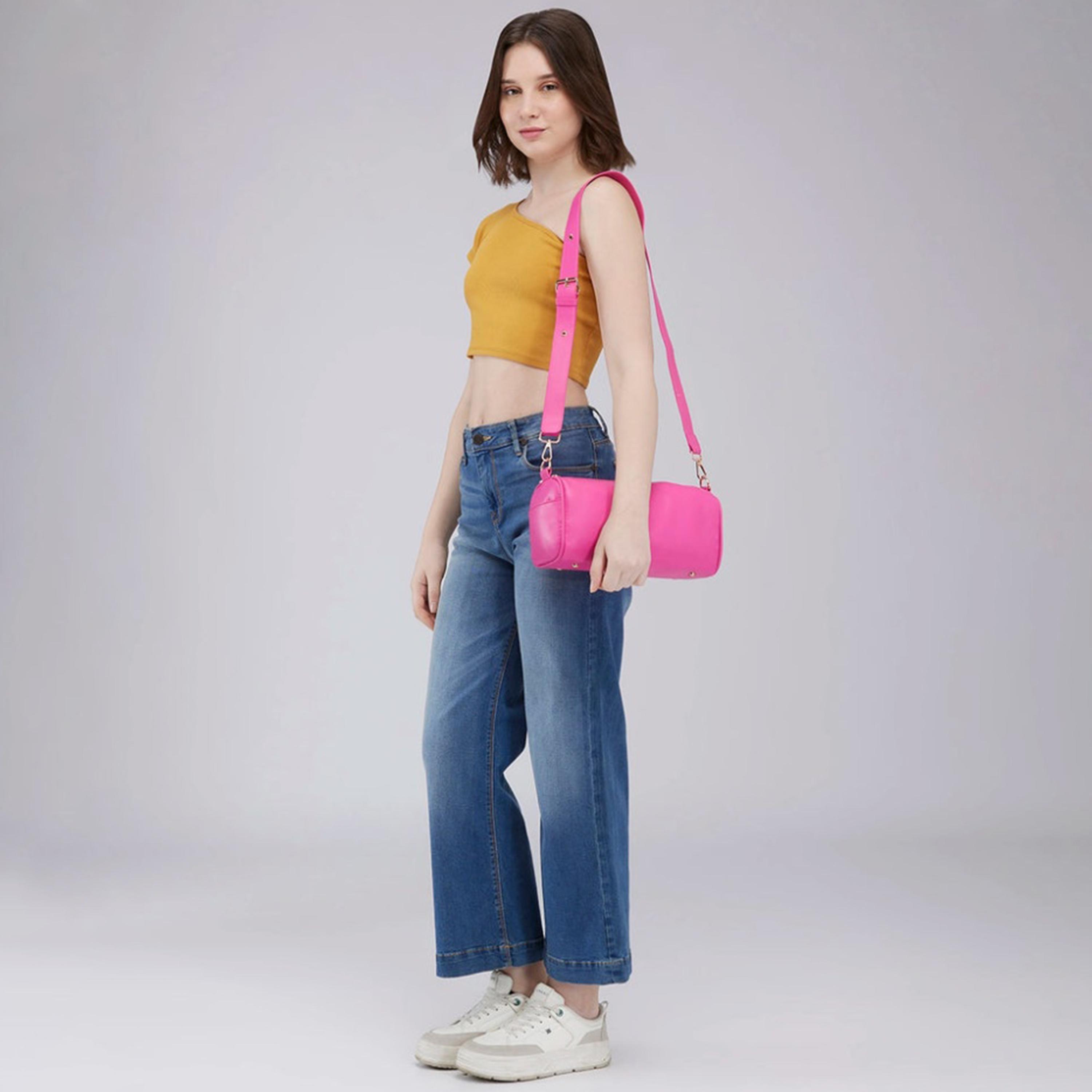 Caprese Ava Plain Crossbody Bag with Zipper and Detachable Strap | 23 x 19 x 8 CM-women-bagsandwallets-handbags-image-2