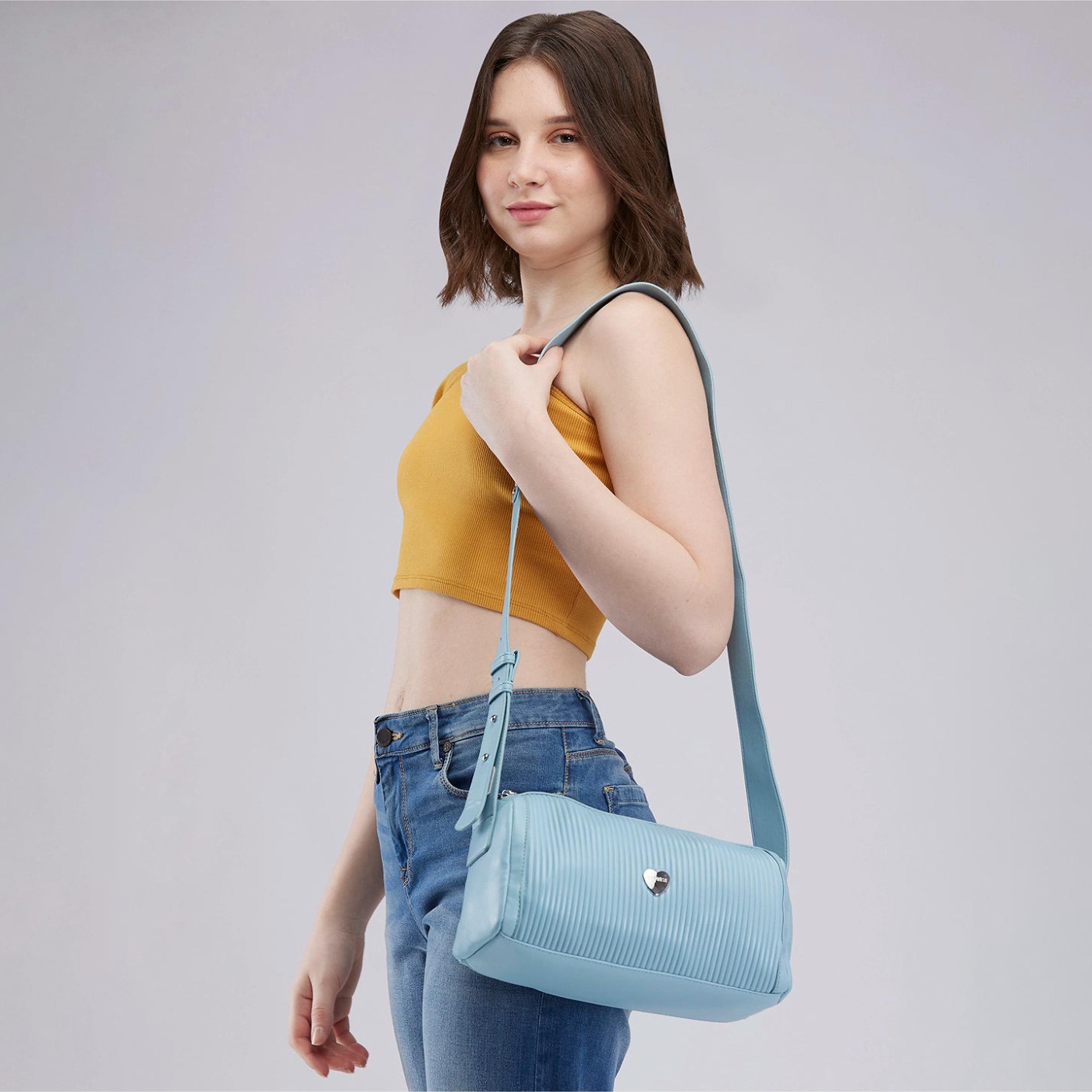 Caprese Ava Textured Sling Bag with Zipper and Adjustable Strap | 22 x 18 x 8 CM-women-bagsandwallets-handbags-image-3