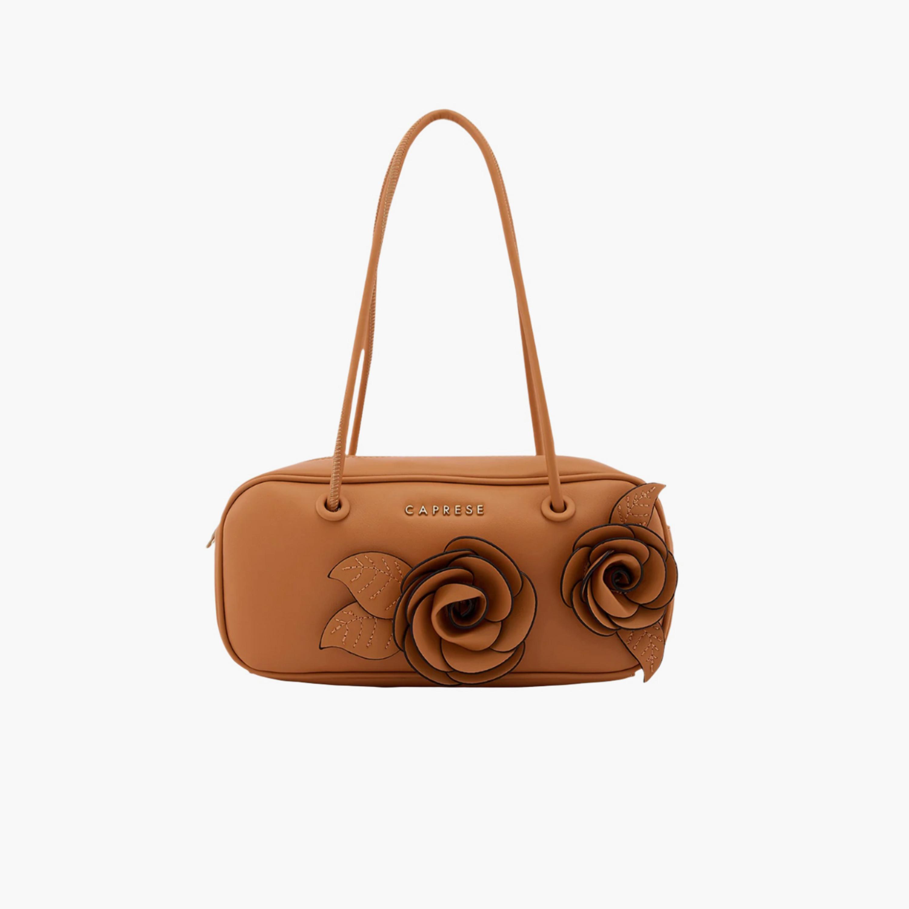 Caprese Bloom Embellished Double Handle Shoulder Bag with Zipper | 28 x 22 x 10 CM-women-bagsandwallets-handbags-image-1