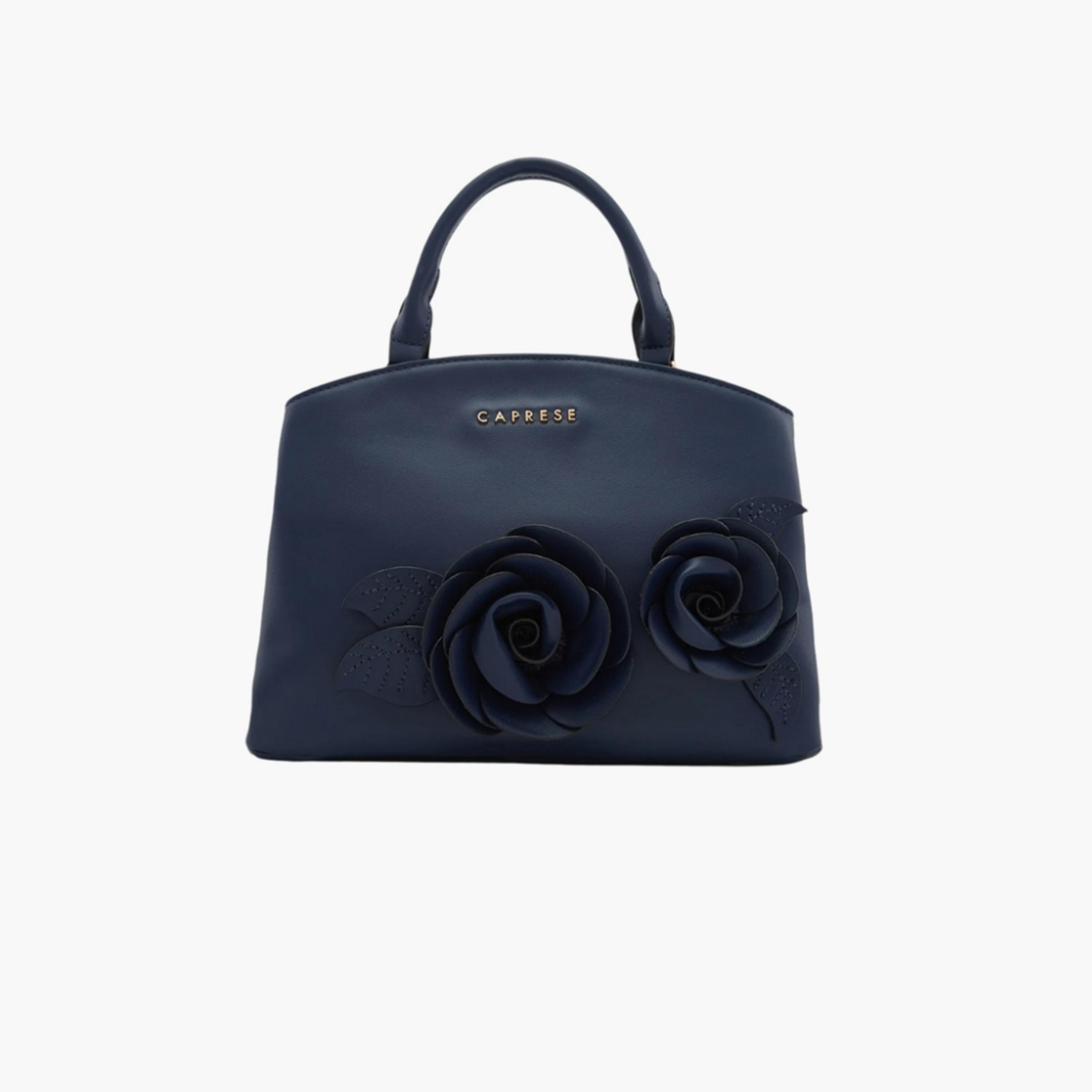 Caprese Bloom Embellished Top Handle Satchel Bag with Zipper and Detachable Strap | 28 x 22 x 11 CM-women-bagsandwallets-handbags-image-1