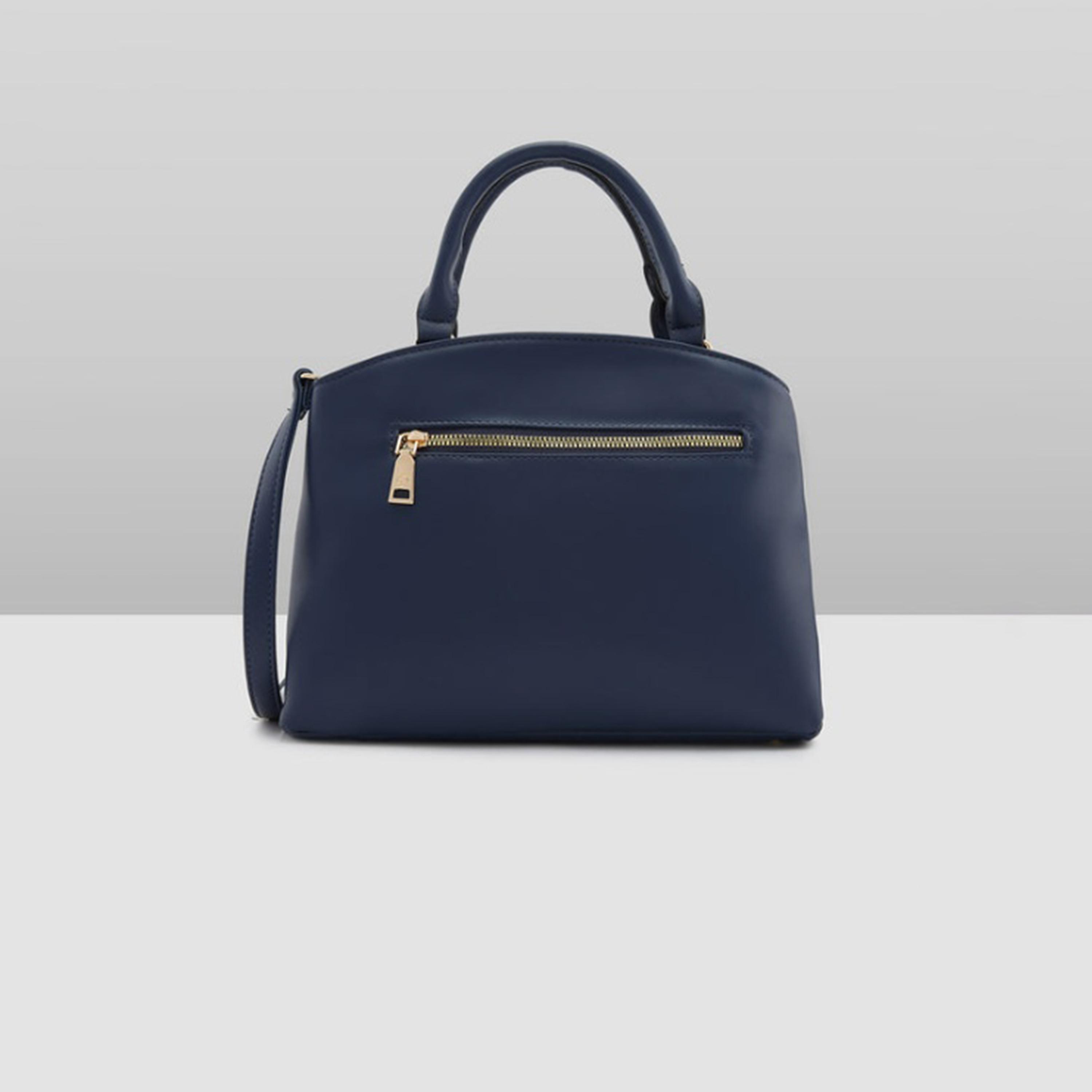 Caprese Bloom Embellished Top Handle Satchel Bag with Zipper and Detachable Strap | 28 x 22 x 11 CM-women-bagsandwallets-handbags-image-4