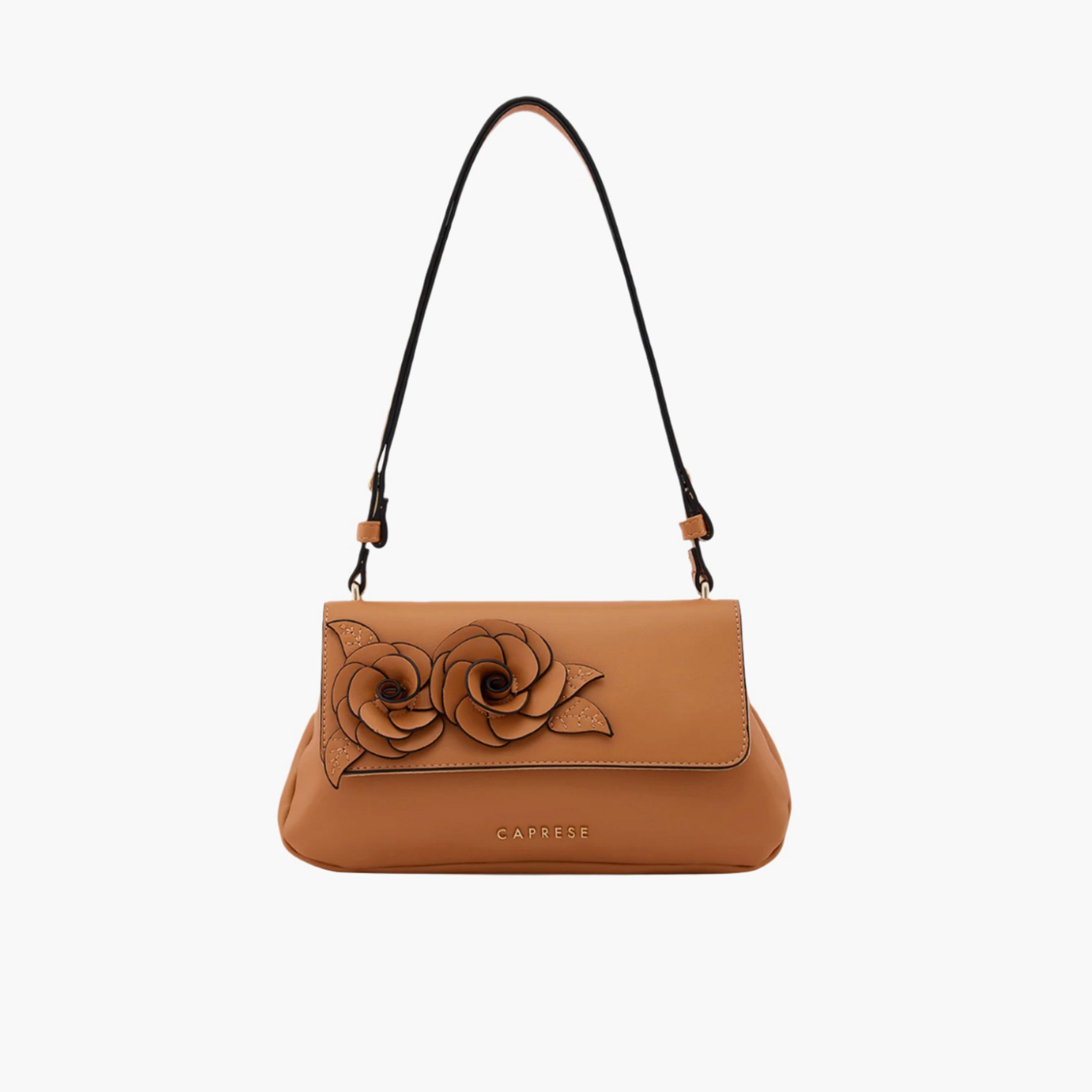 كابريس - شنطة كتف مزينة بزهرة مع قفل مغناطيسي وحزام قابل للتعديل | 22 × 18 × 8 سم-women-bagsandwallets-handbags-image-1