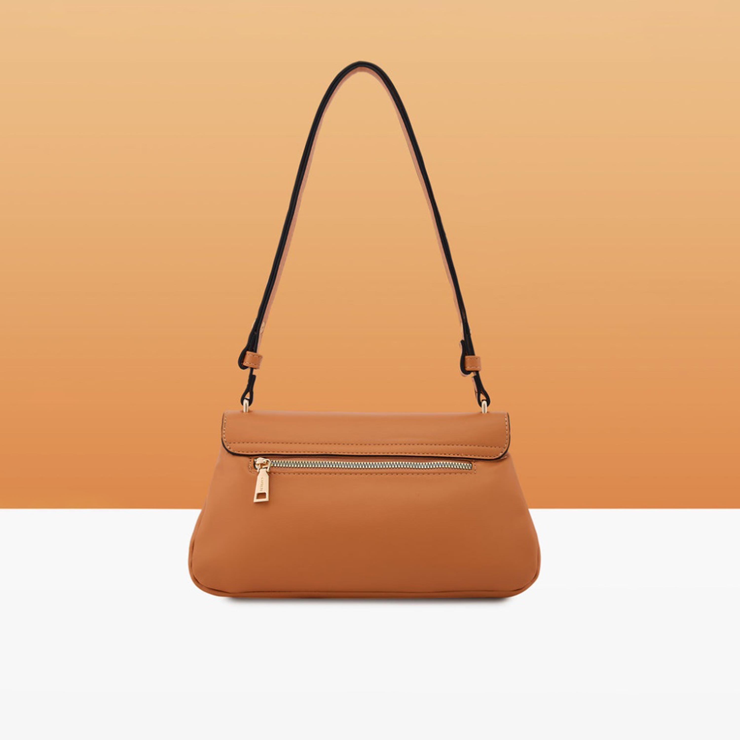 كابريس - شنطة كتف مزينة بزهرة مع قفل مغناطيسي وحزام قابل للتعديل | 22 × 18 × 8 سم-women-bagsandwallets-handbags-image-4