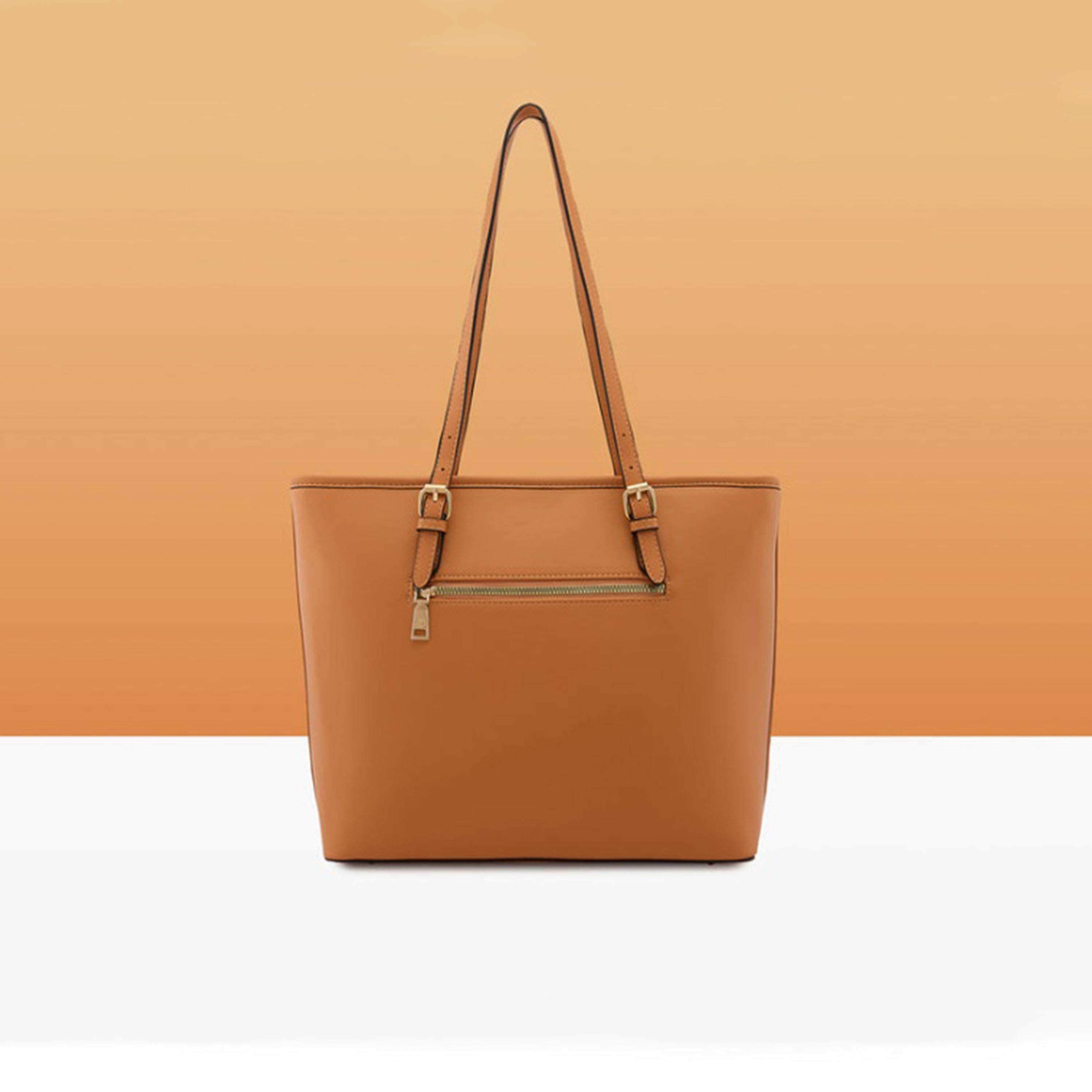 Caprese Bloom Embellished Double Handle Tote Bag with Zipper and Adjustable Strap | 30 x 25 x 12 CM-women-bagsandwallets-handbags-image-5