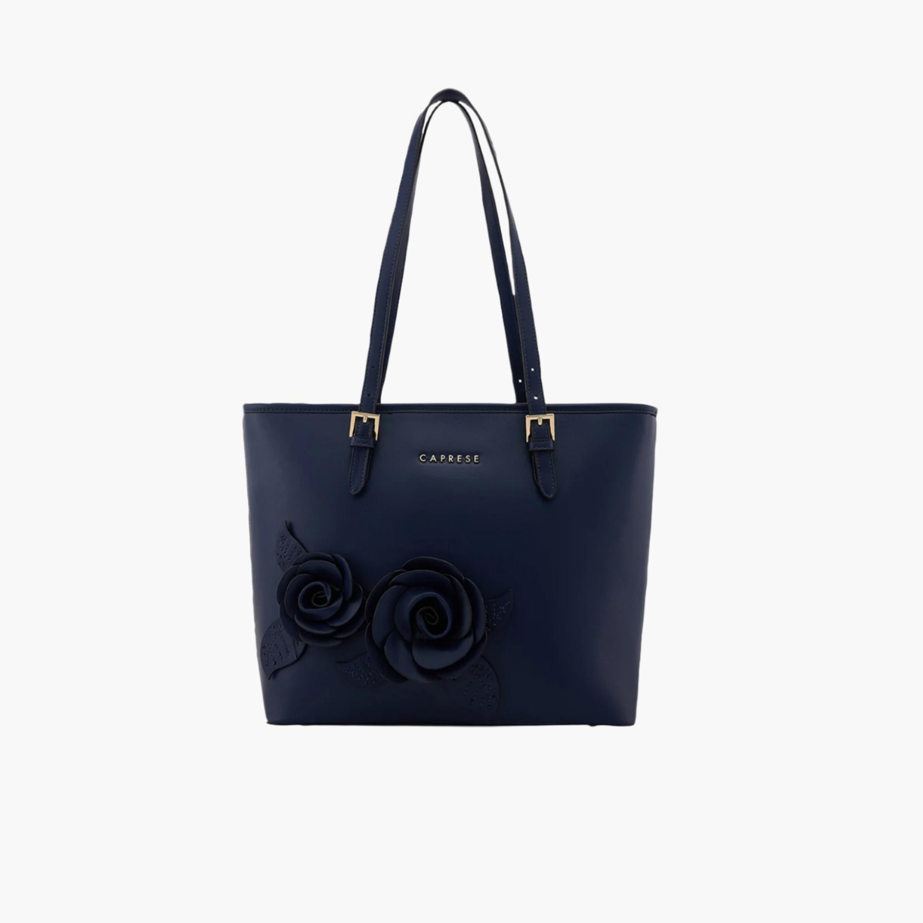 Caprese Bloom Embellished Double Handle Tote Bag with Zipper and Adjustable Strap | 30 x 25 x 12 CM-women-bagsandwallets-handbags-image-1